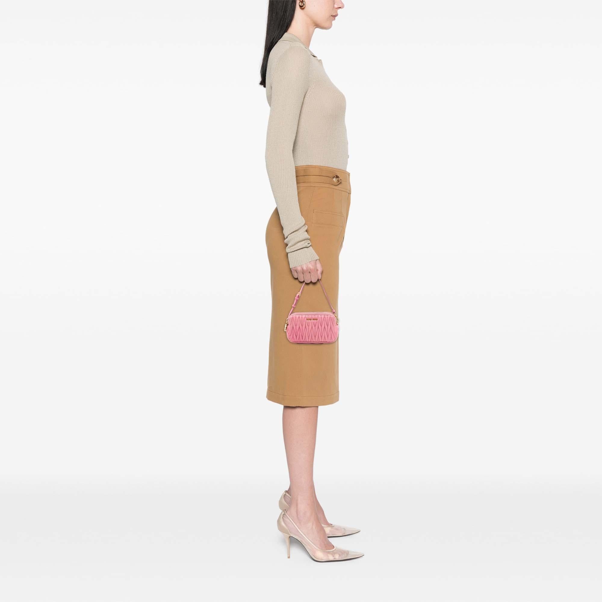 Miu Miu Nappa Matelasse Double Zip Handbag