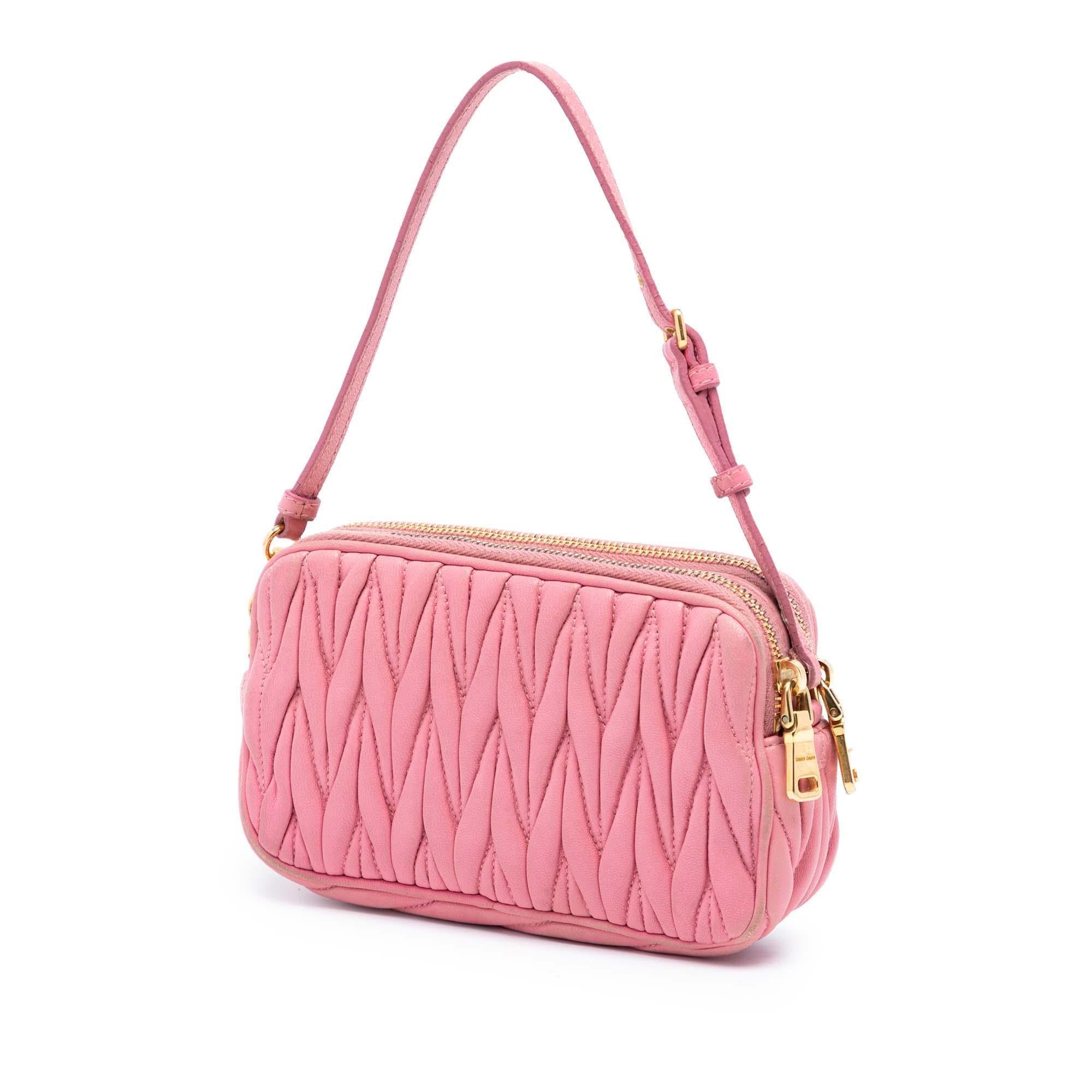 Miu Miu Nappa Matelasse Double Zip Handbag
