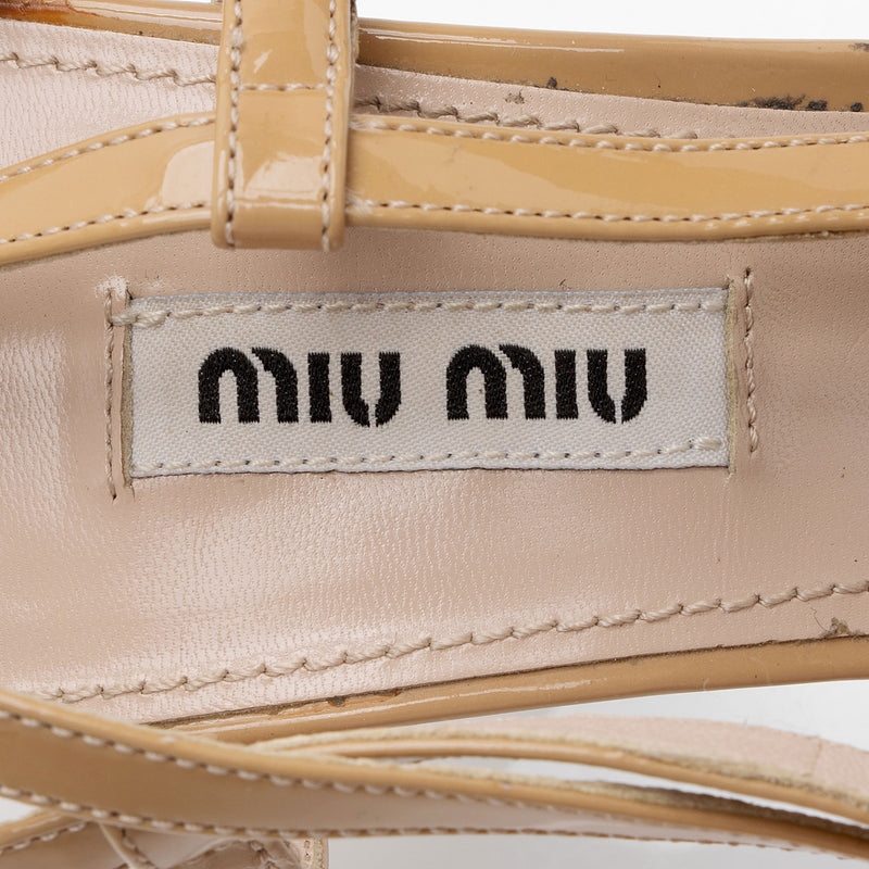 Miu Miu Patent Leather Brogue Slingback Pumps - Size 9 / 39 (SHF-PUrdef)