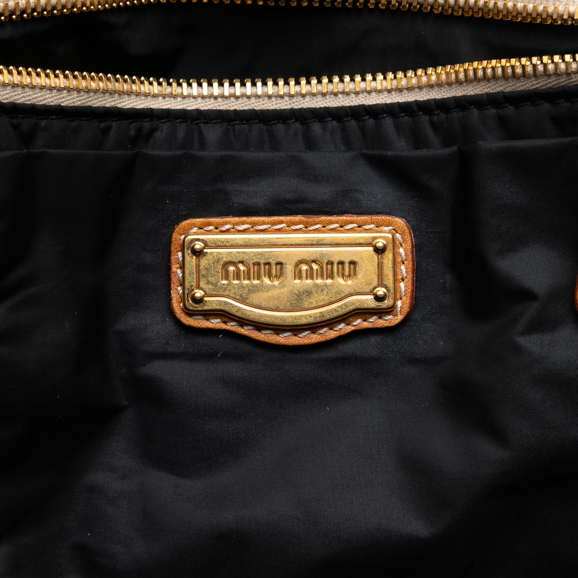 Miu Miu Printed Canvas Tote