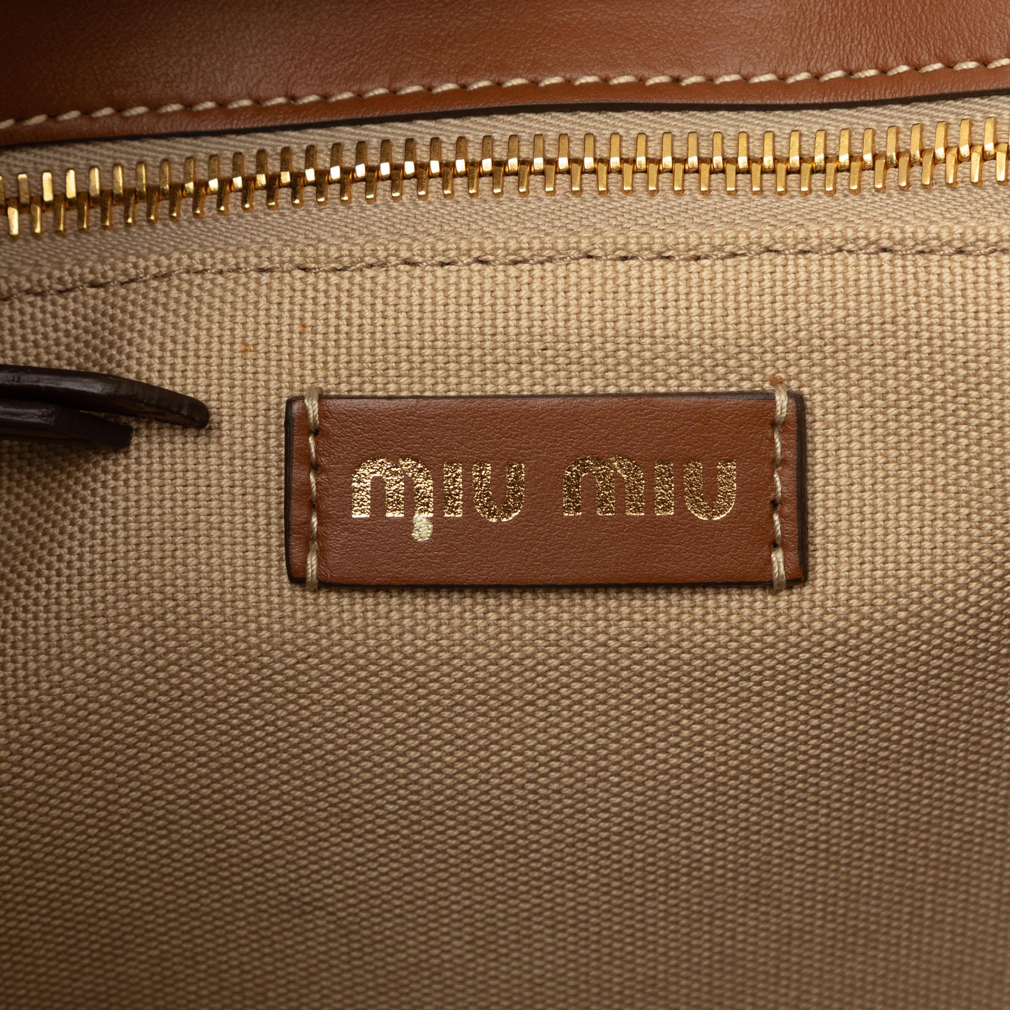 Miu Miu Raffia Straw Fringe Satchel