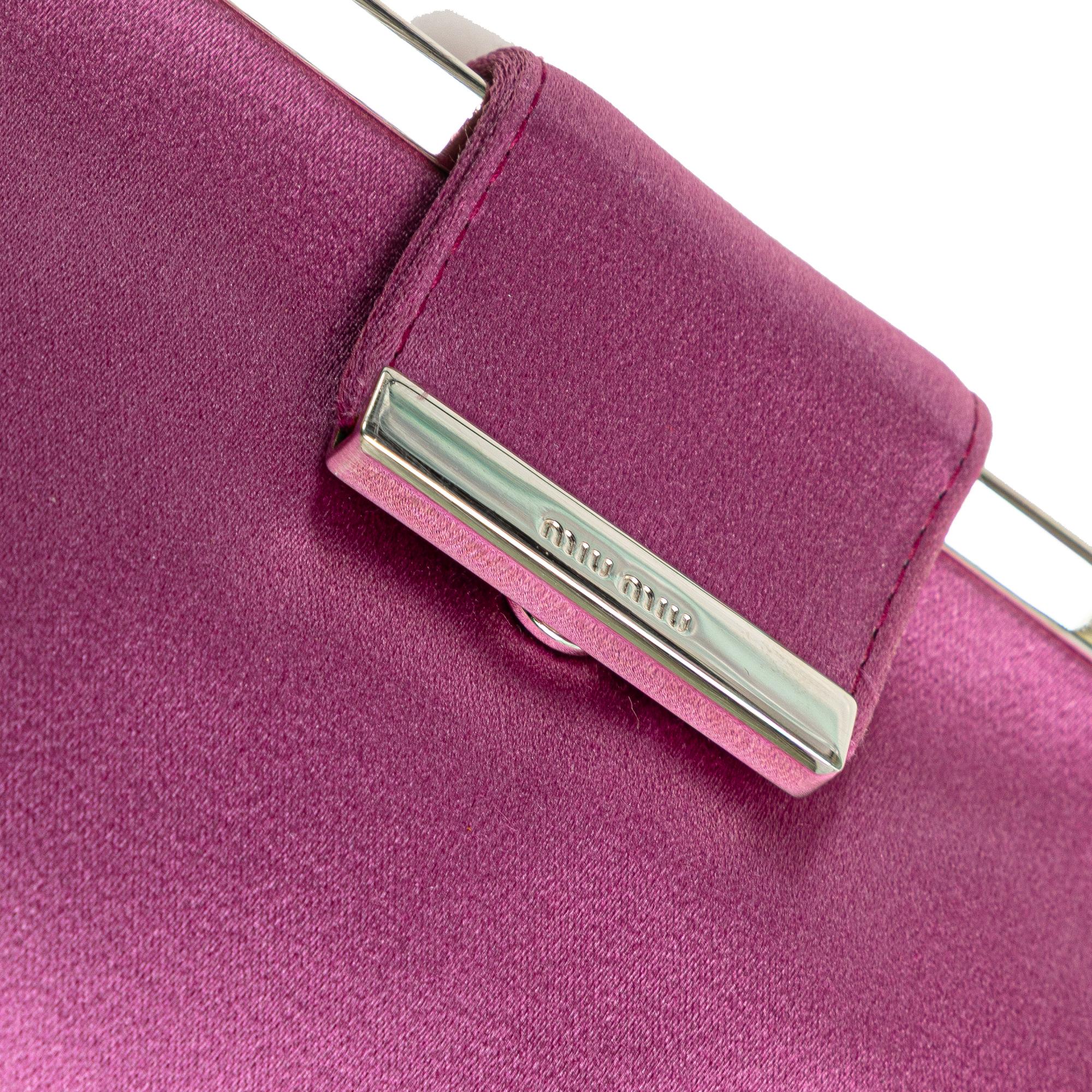 Miu Miu Satin Clasp Clutch on Strap