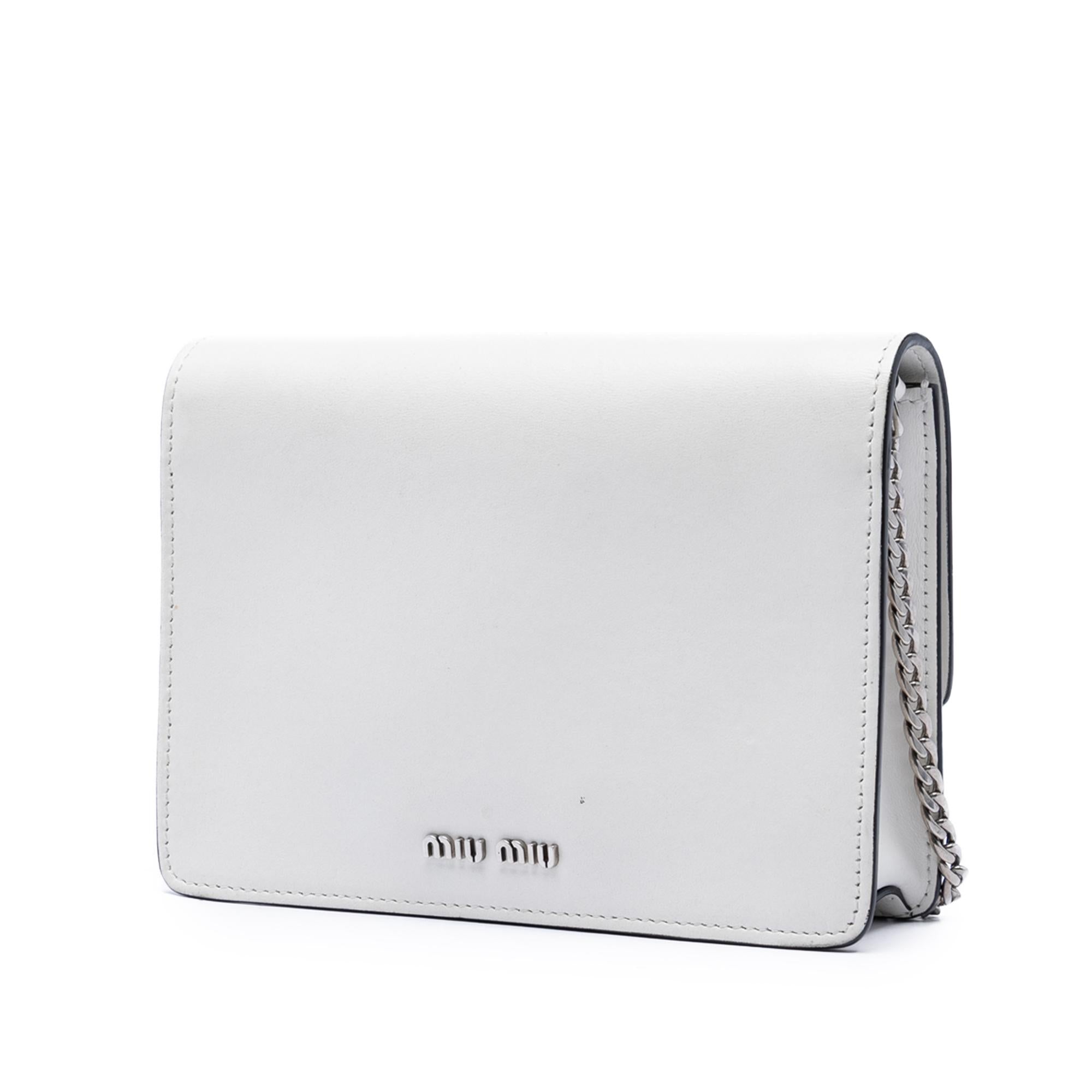 Miu Miu Smooth Leather Star Crystal Embellished Crossbody
