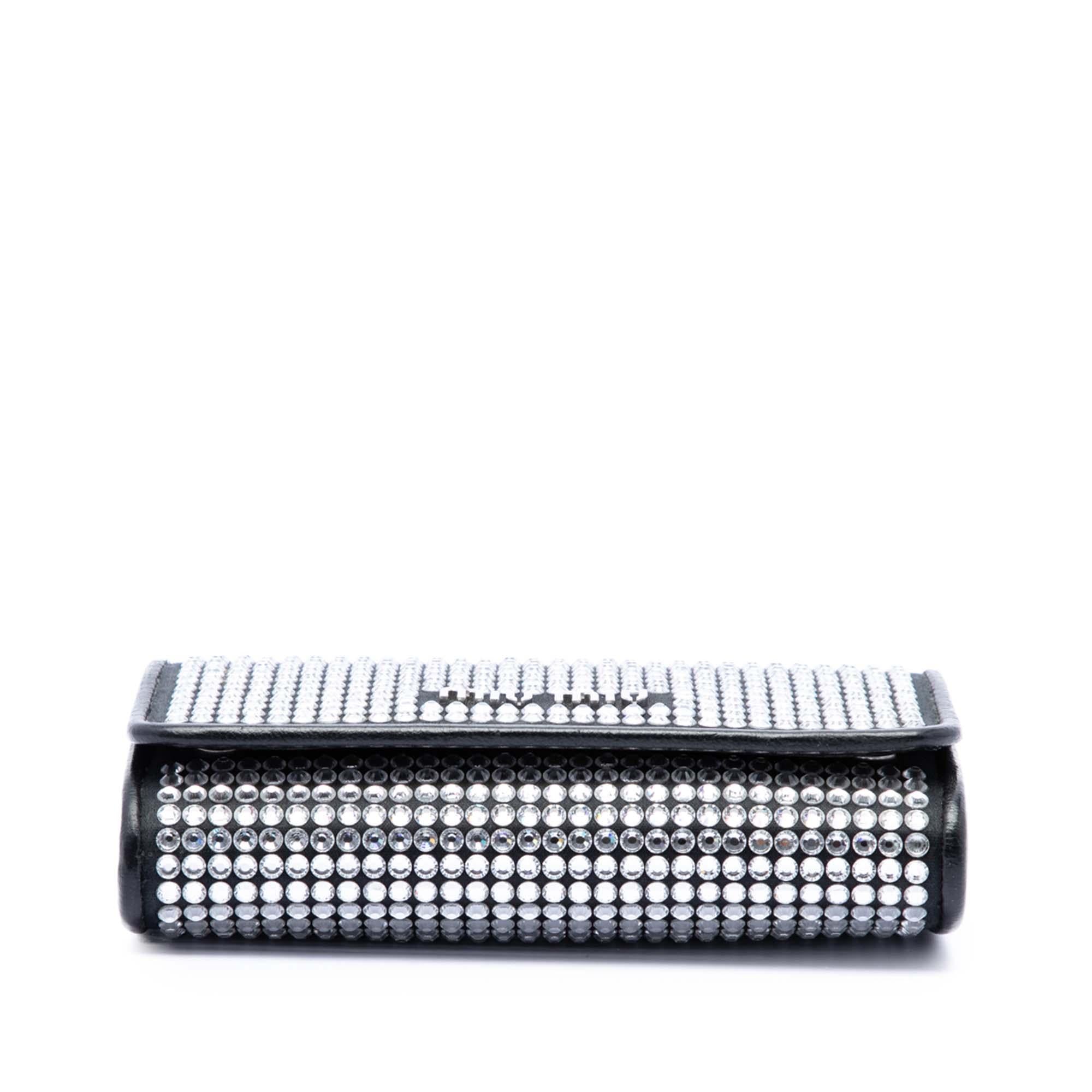 Miu Miu Soft Nappa Crystal Embellished Wallet on Chain