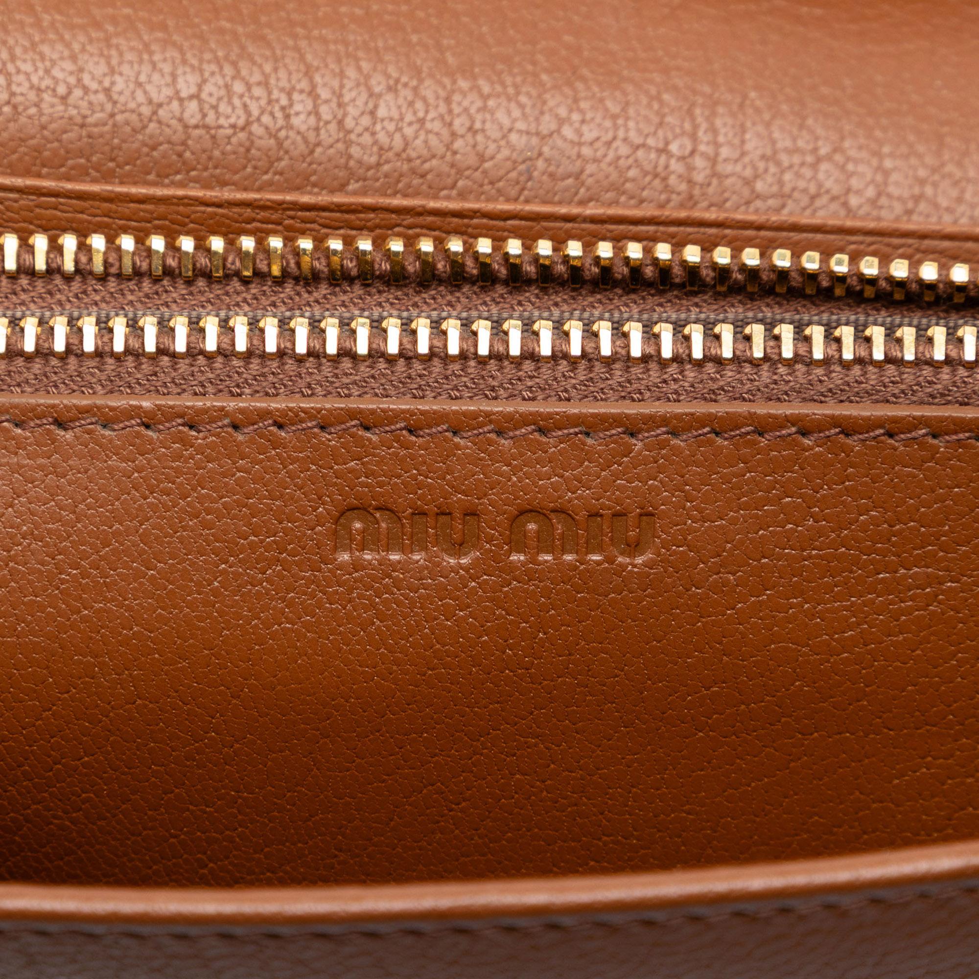 Miu Miu Studded Goatskin Madras Lux Wallet On Chain