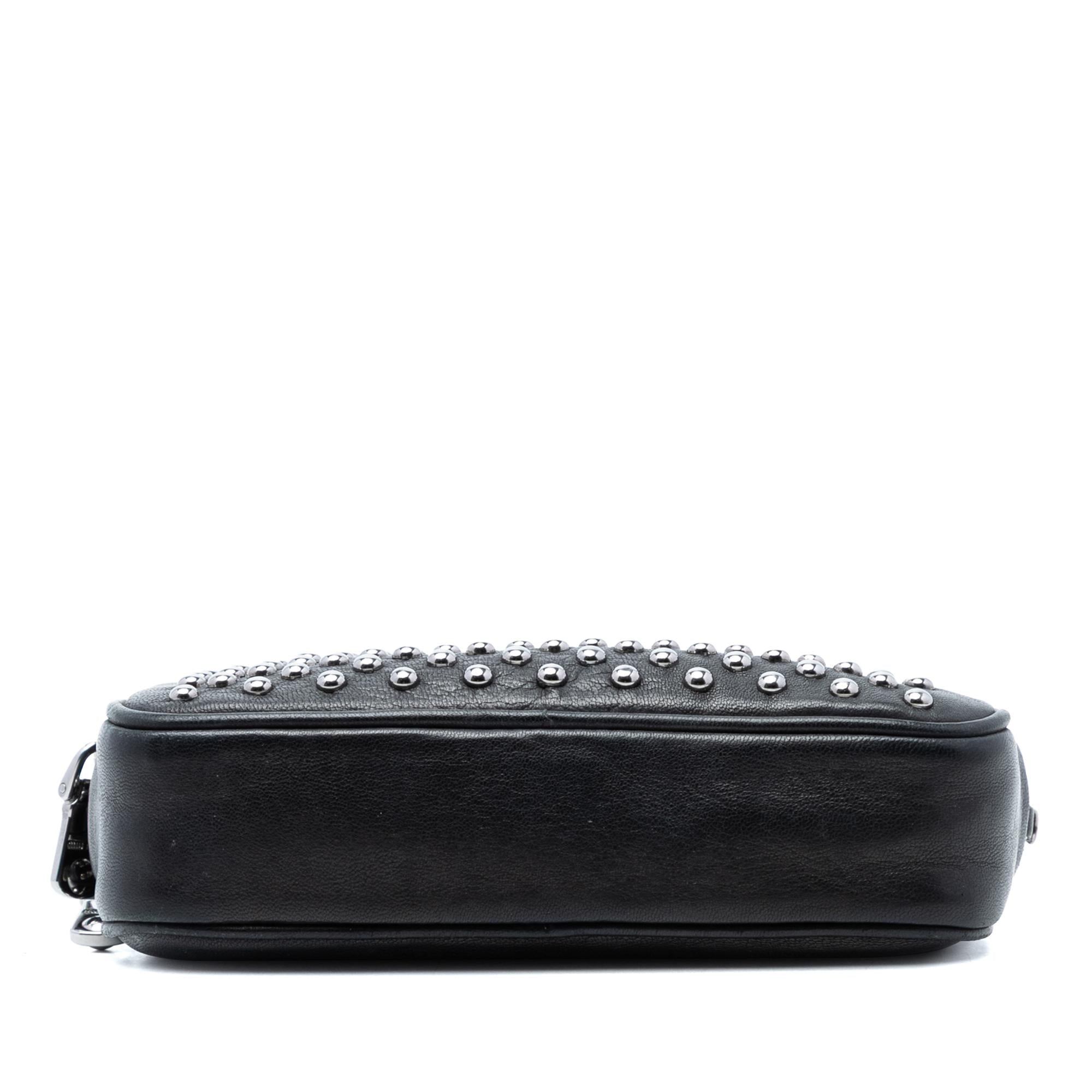 Miu Miu Studded Leather Double Zip Crossbody