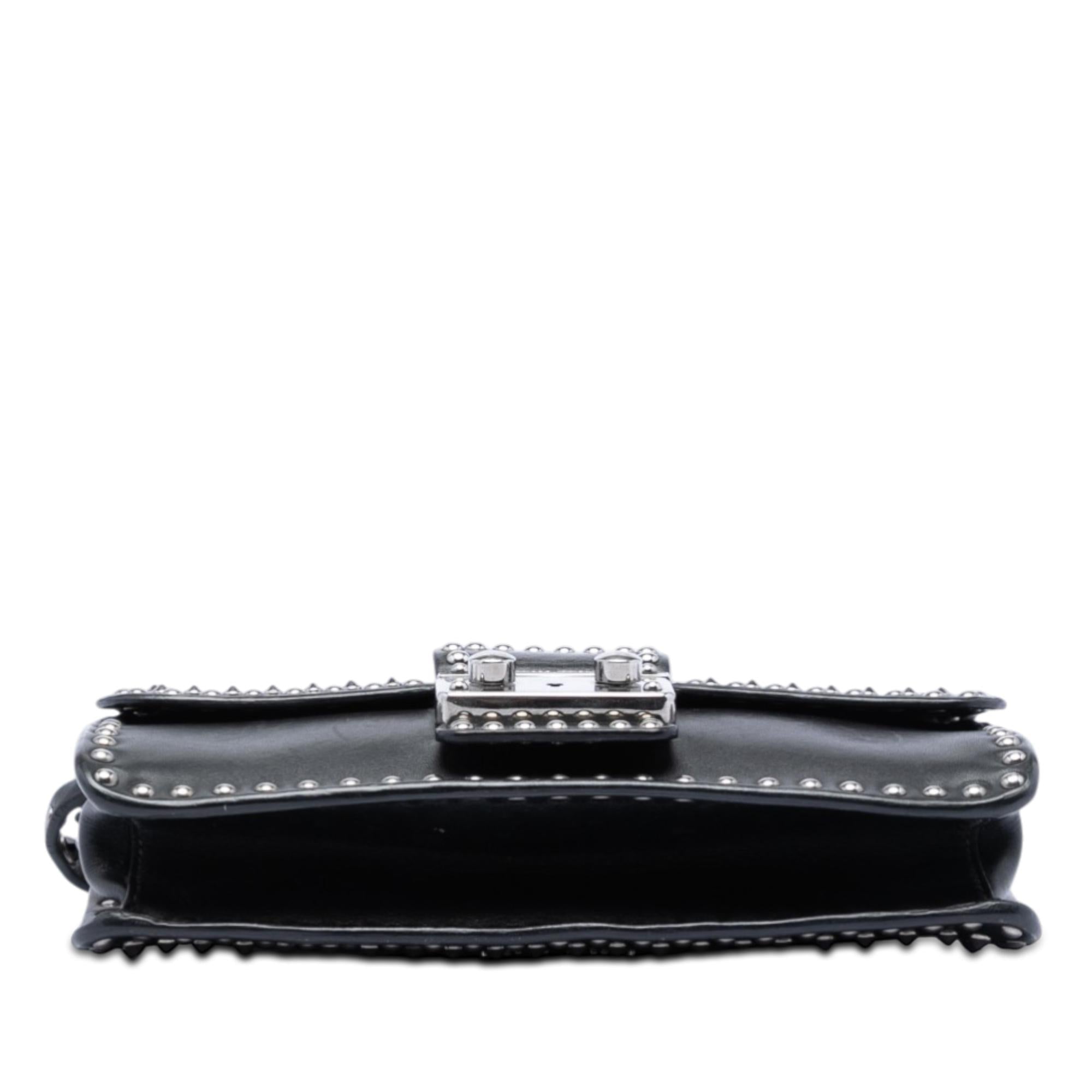 Miu Miu Studded Leather Push Lock Crossbody