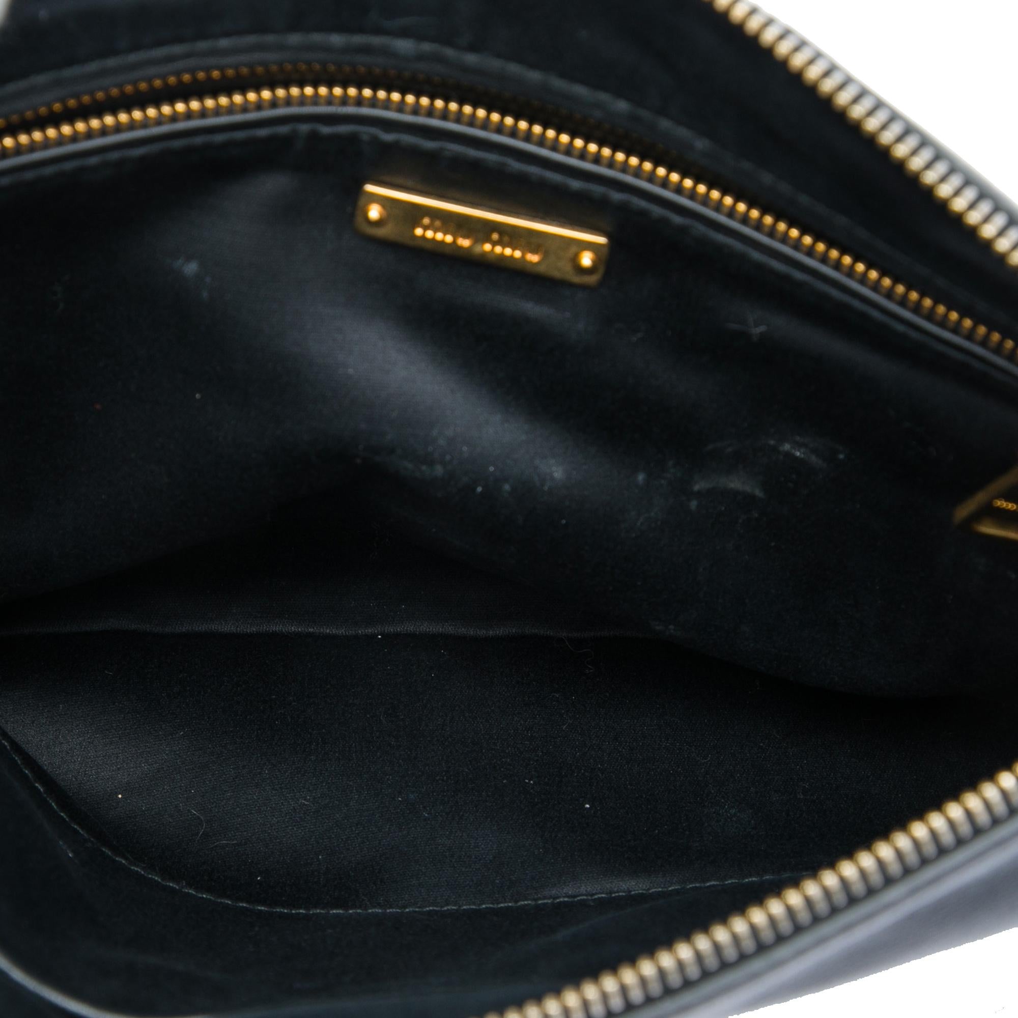 Miu Miu Studded Leather Zip Clutch