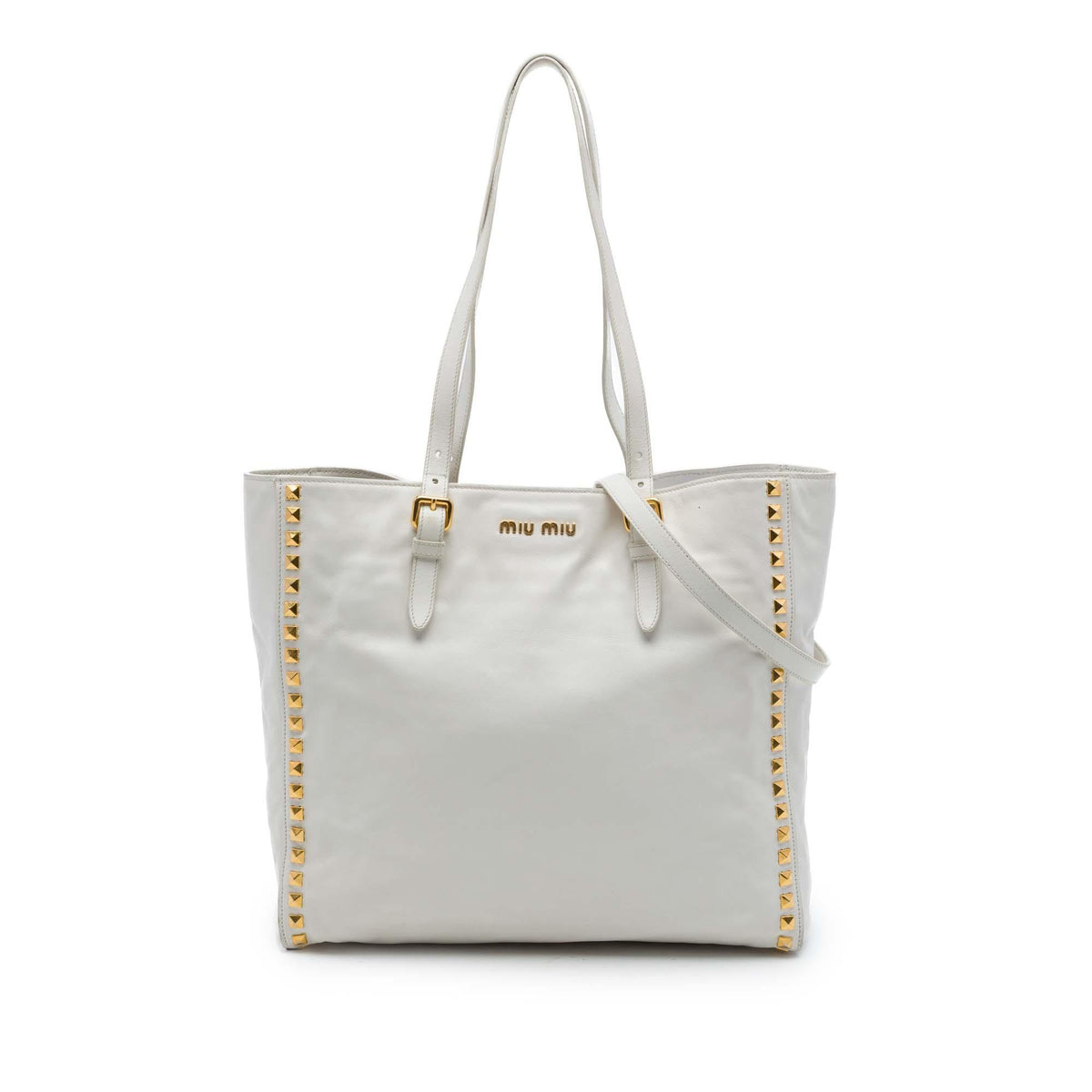 Miu Miu Studded Soft Calf Tote