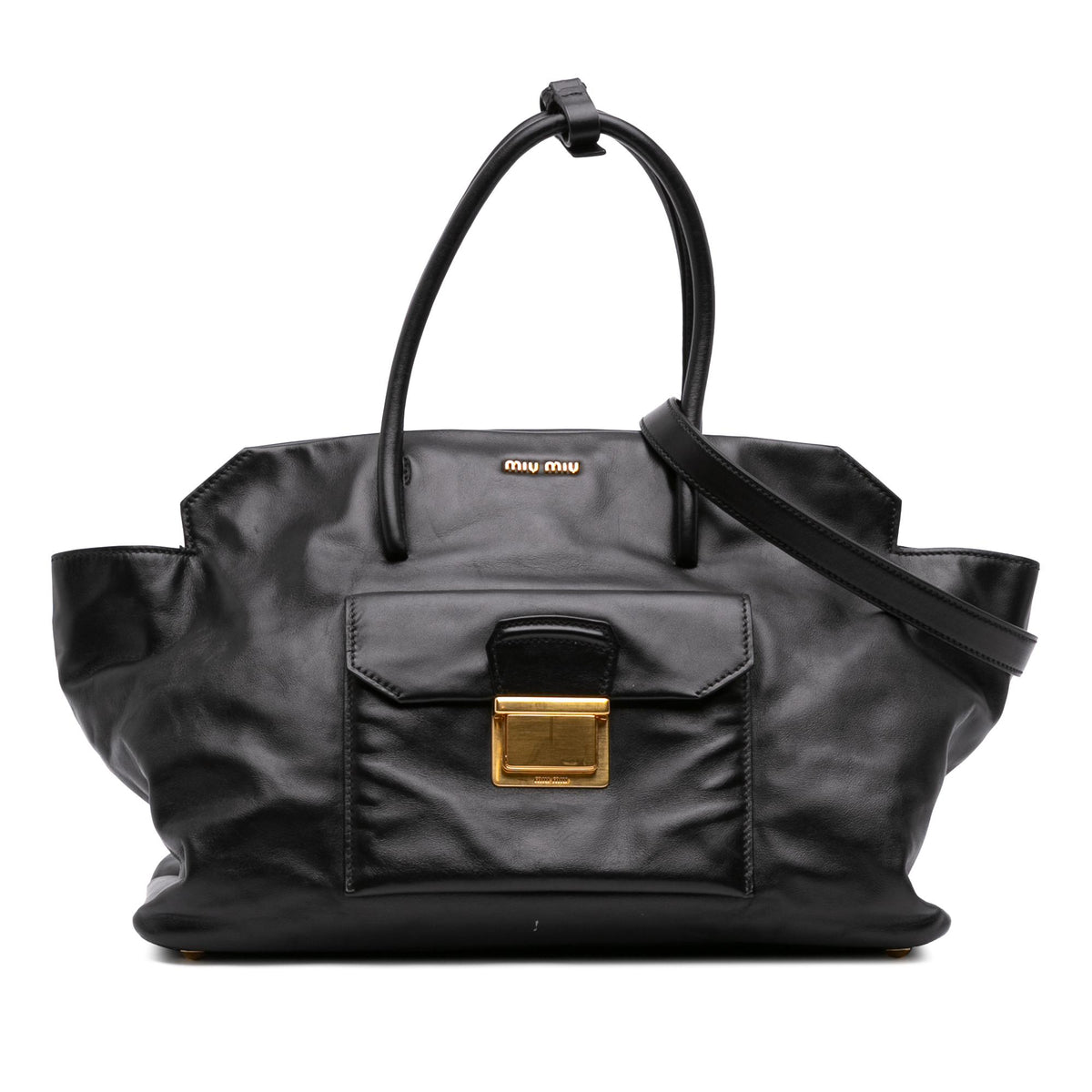 Miu Miu Vitello Soft Front Pocket Satchel