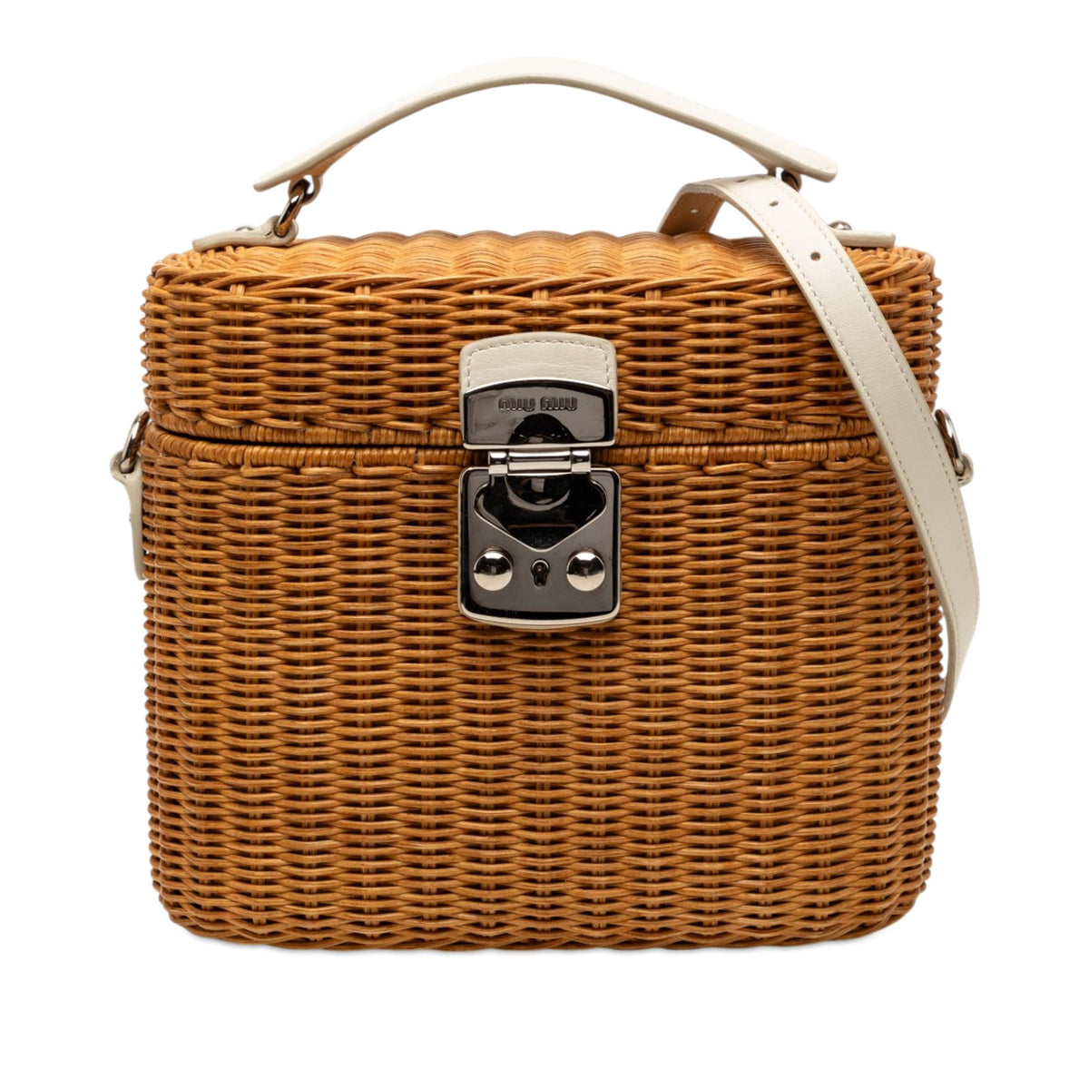 Miu Miu Wicker Top Handle Bag