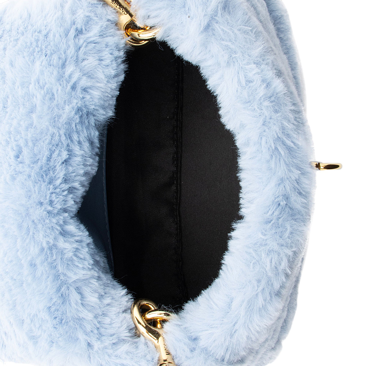 Moschino Faux Fur Logo Mini Flap Bag