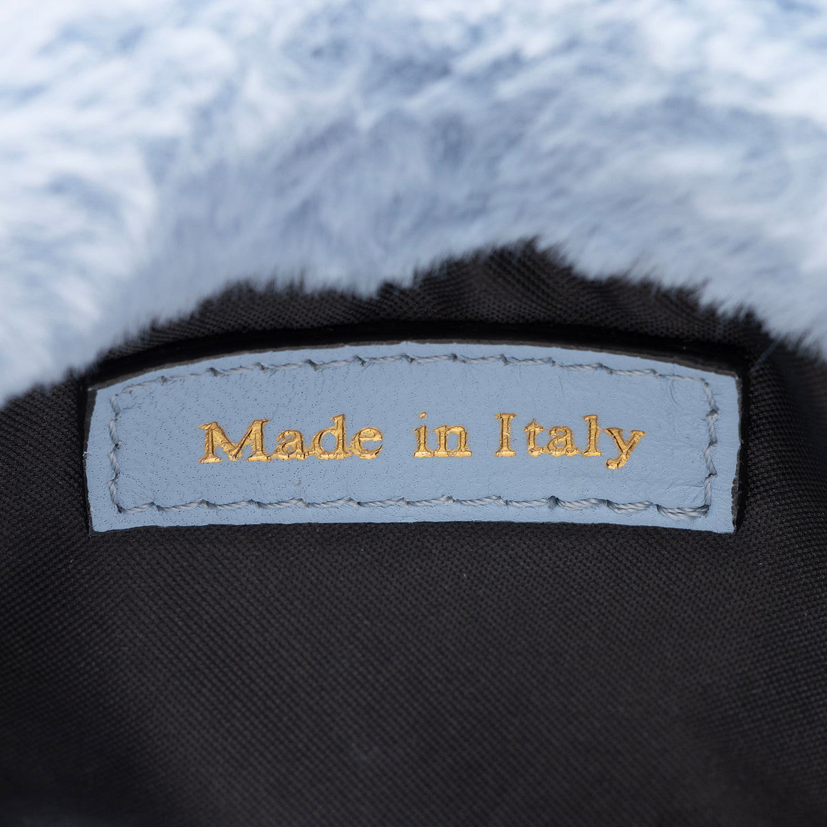 Moschino Faux Fur Logo Mini Flap Bag