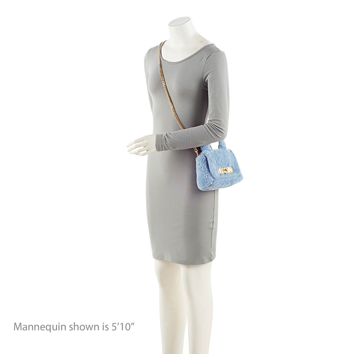 Moschino Faux Fur Logo Mini Flap Bag