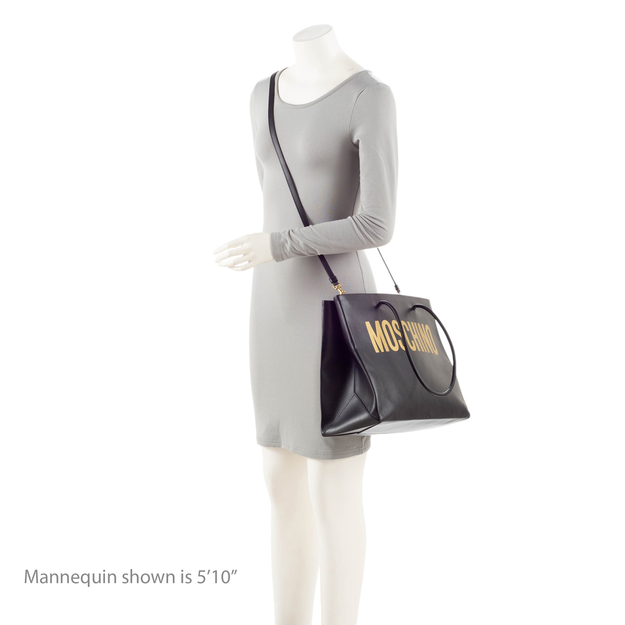 Moschino Leather Logo Shopper Tote