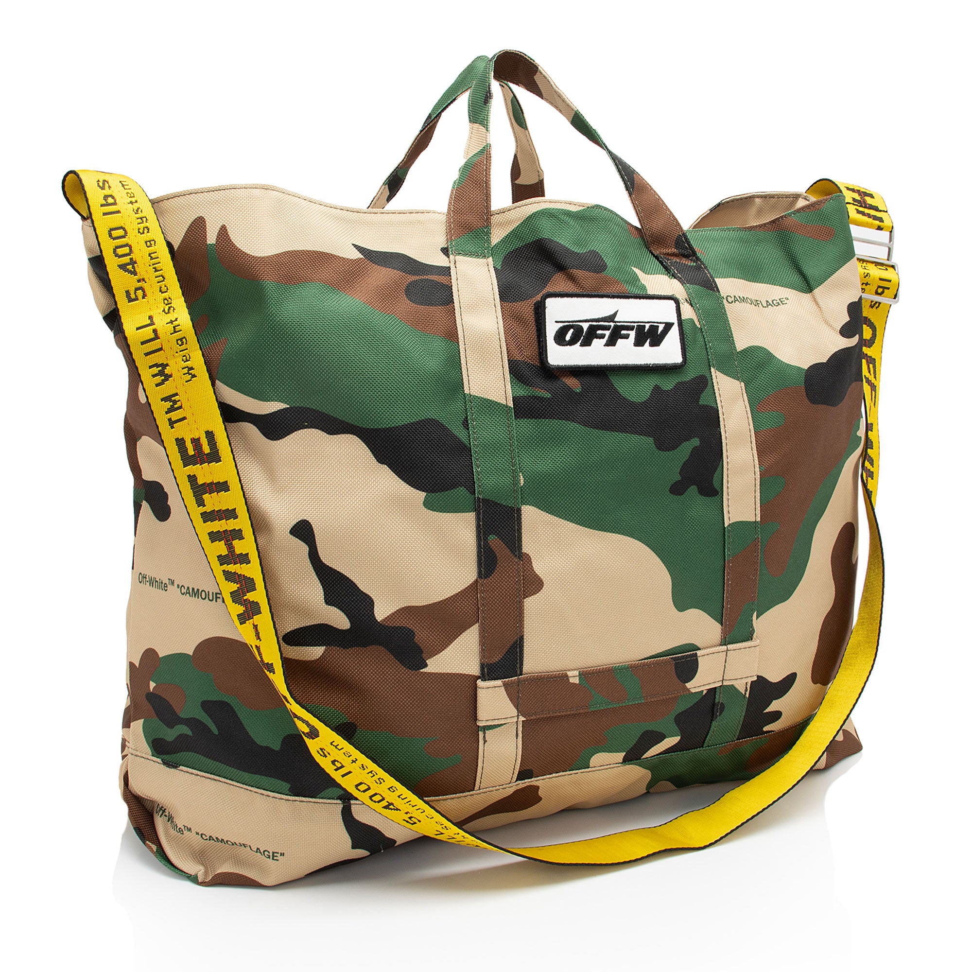 Off-White Canvas Camouflage Tote (SHF-ER0MpX)