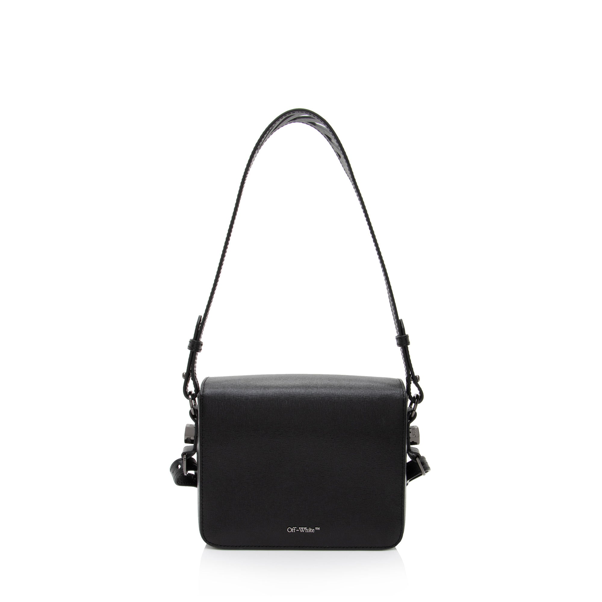 Off-White Leather Binder Clip Shoulder Bag