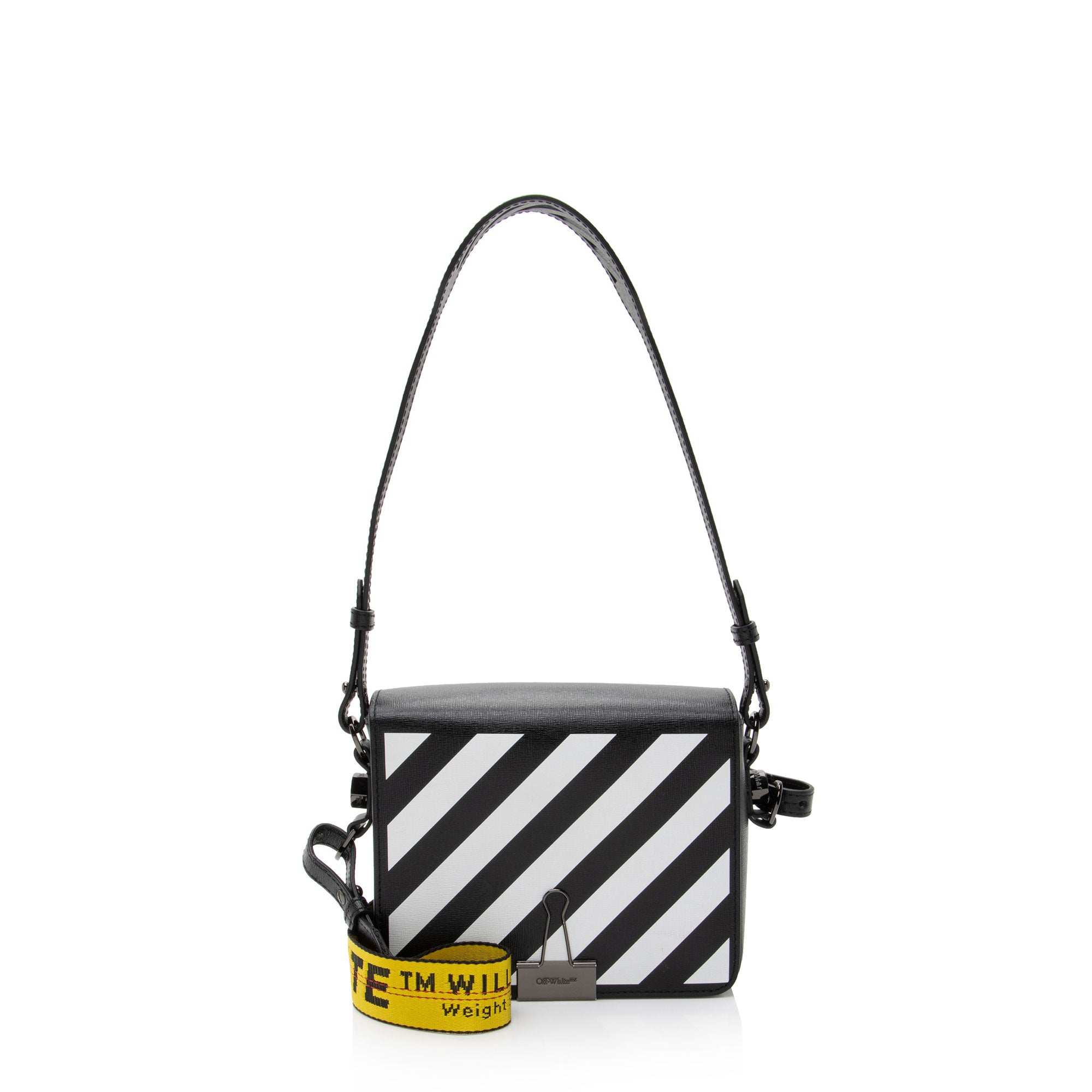 Off-White Leather Binder Clip Shoulder Bag