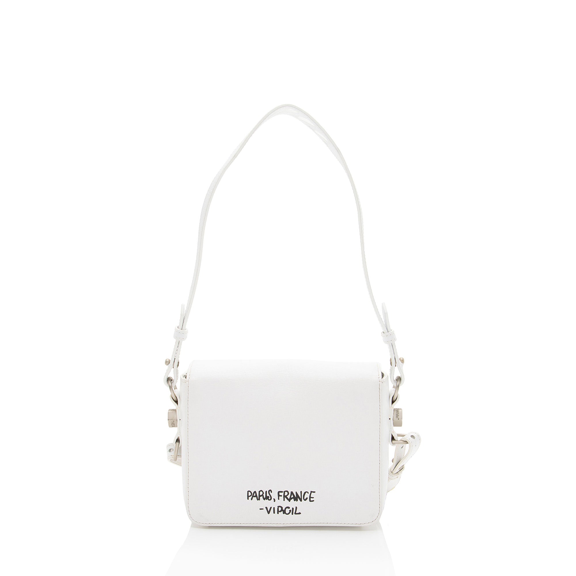 Off-White Leather Binder Clip Shoulder Bag