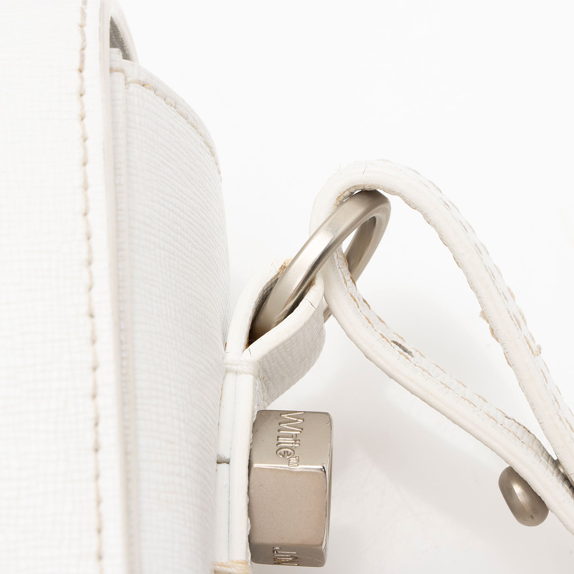 Off-White Leather Binder Clip Shoulder Bag