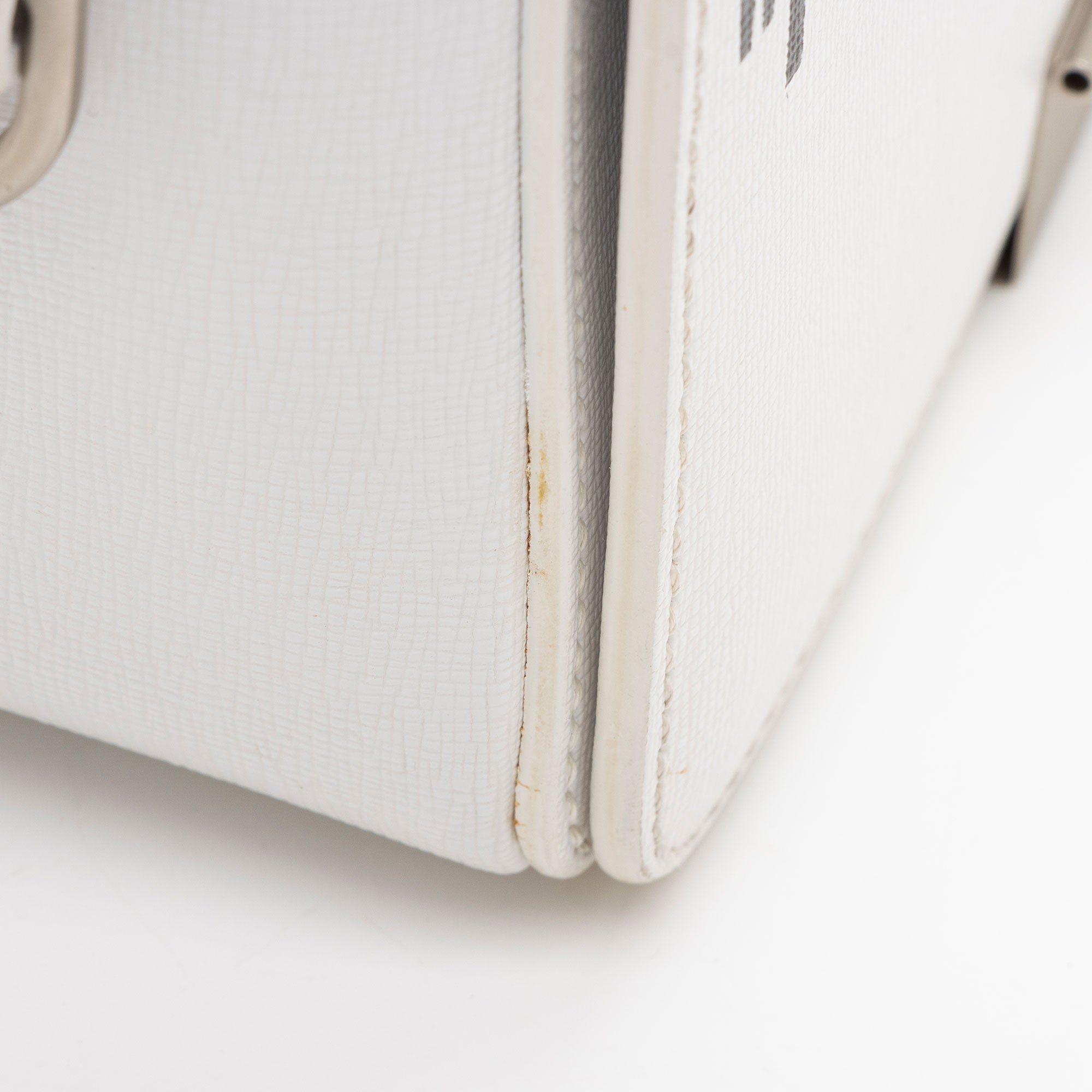 Off-White Leather Binder Clip Shoulder Bag