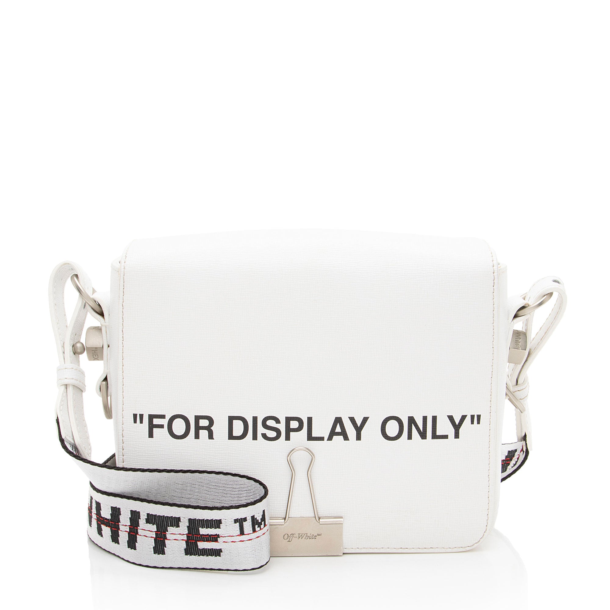 Off-White Leather Binder Clip Shoulder Bag