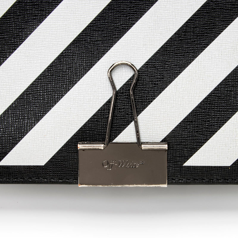 OFF-WHITE Diag Flap Bag Leather White in Leather with Silver-tone - US