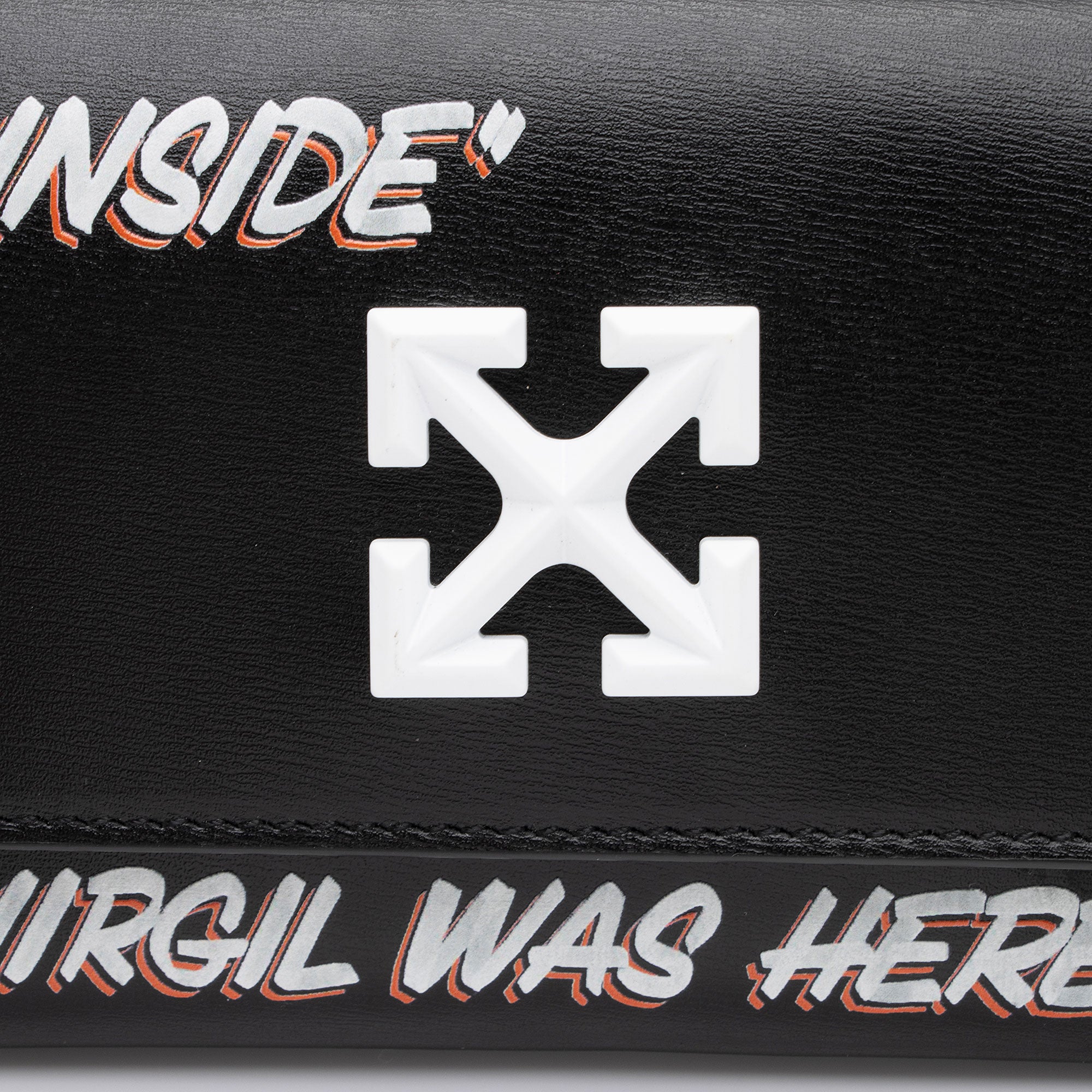 Off-White Leather Logo Jitney Wallet on Chain Bag (SHF-Rswgy5)