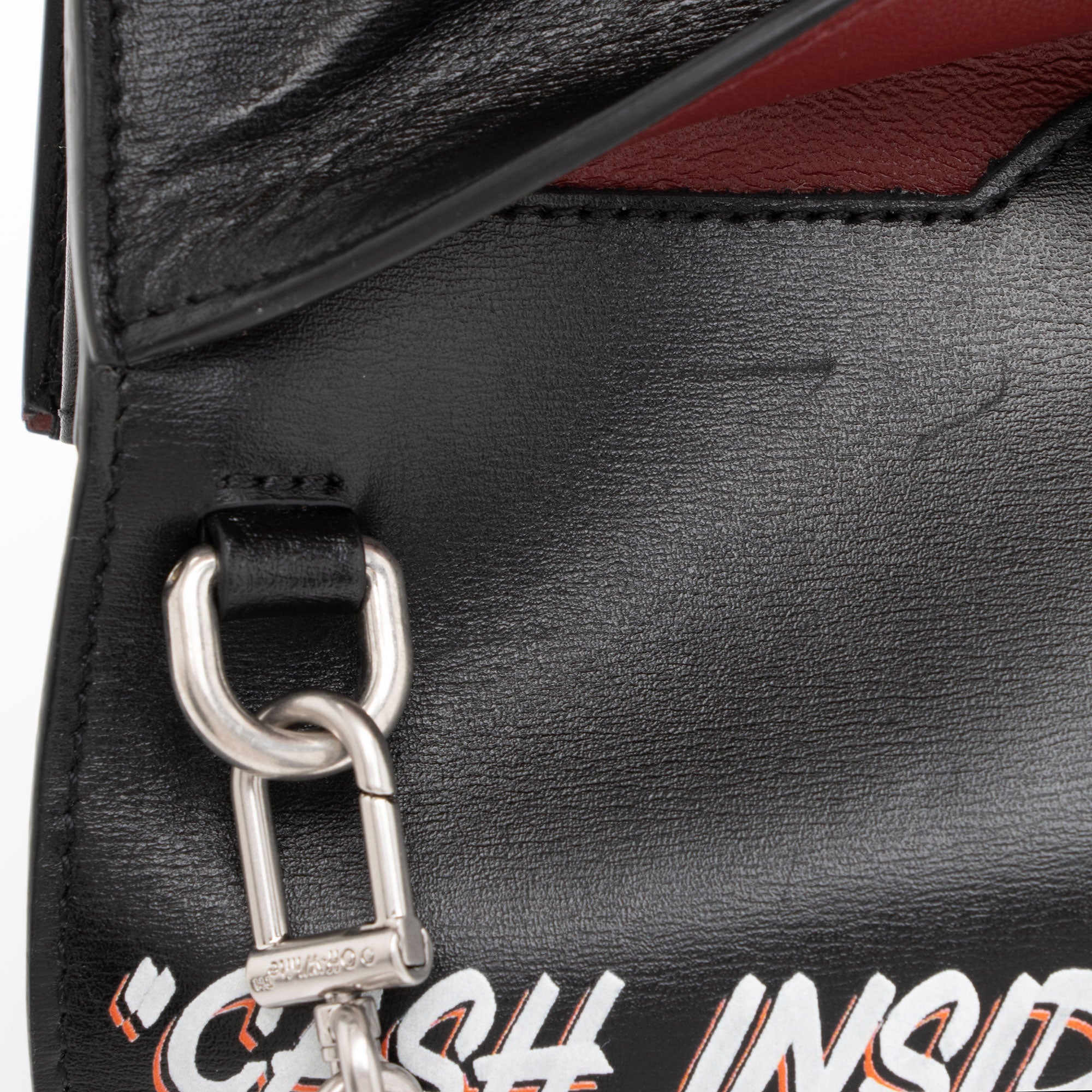 Off-White Leather Logo Jitney Wallet on Chain Bag (SHF-Rswgy5)