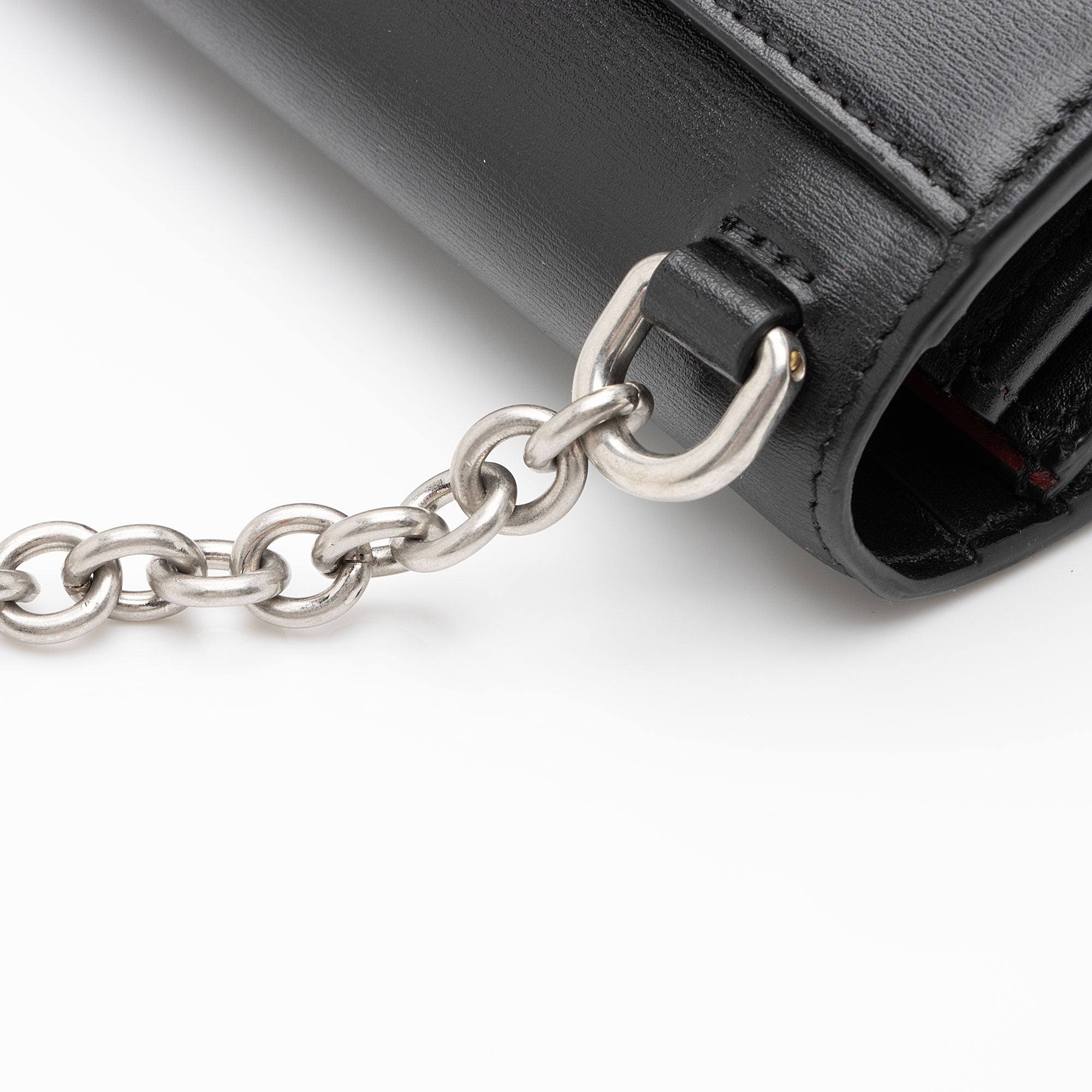 Off-White Leather Logo Jitney Wallet on Chain Bag (SHF-Rswgy5)