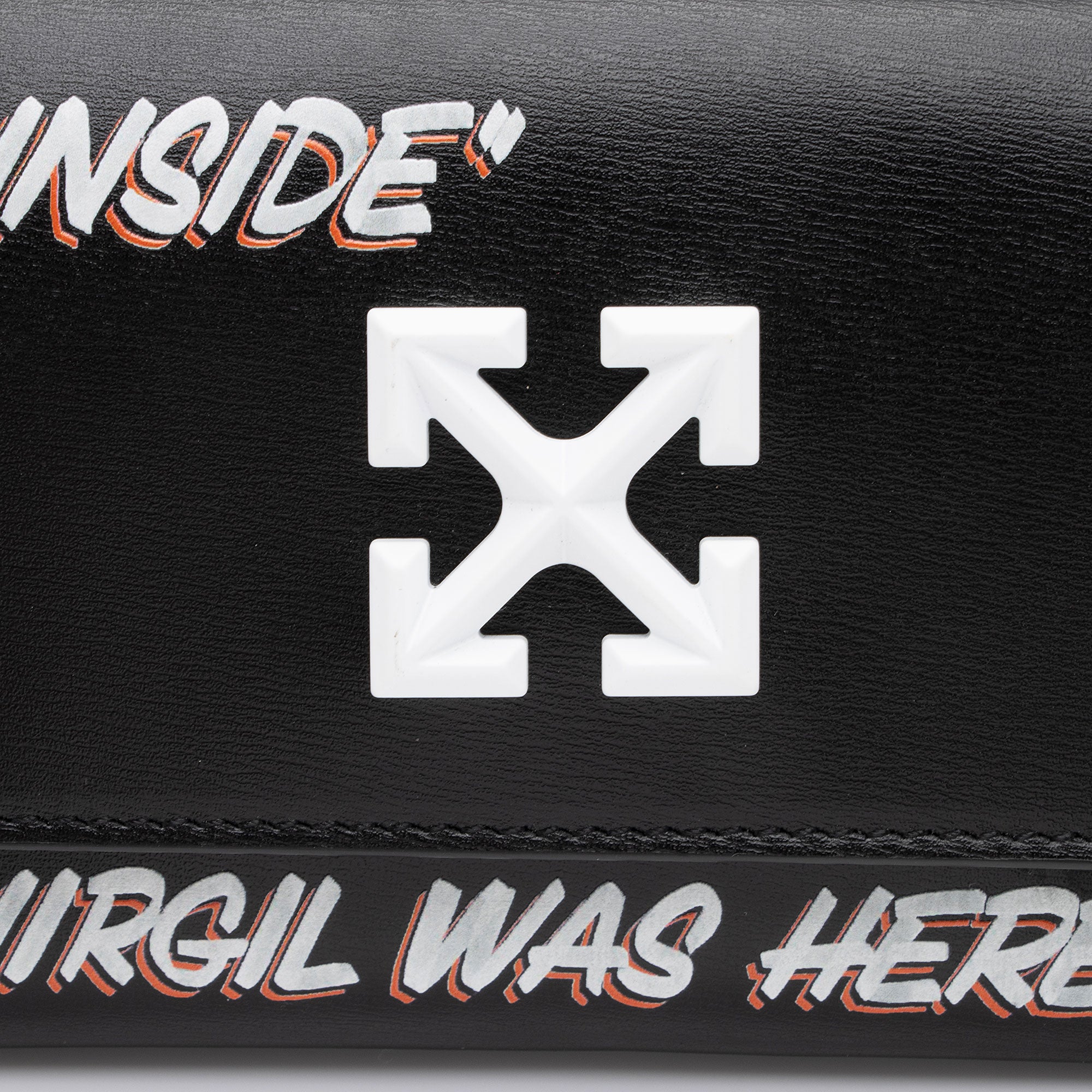 Off-White Leather Logo Jitney Wallet on Chain Bag (SHF-jyRj4w)