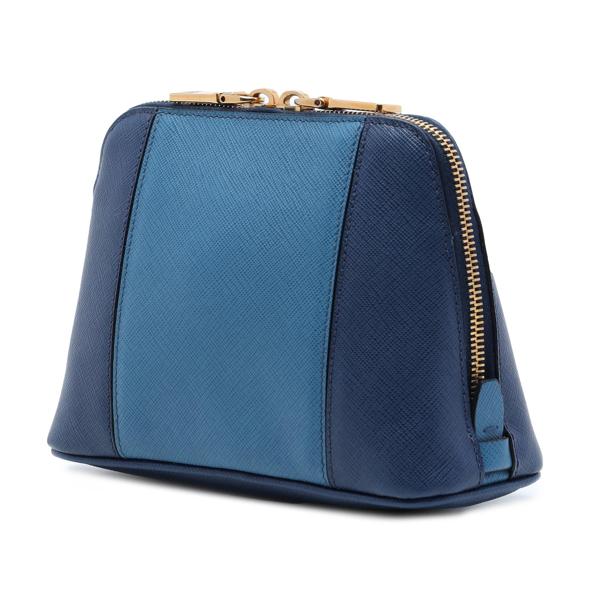 Prada Bicolor Saffiano Dome Clutch