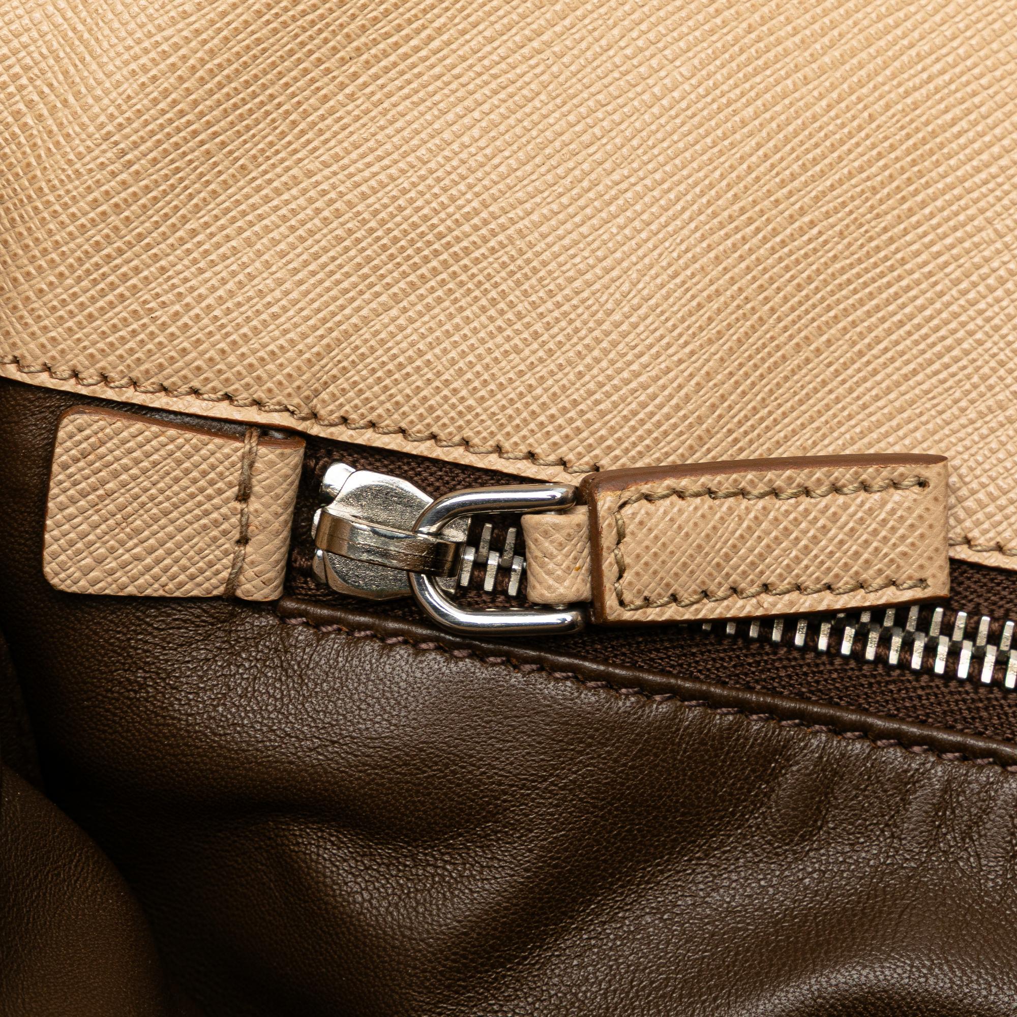 Prada Bicolor Saffiano Envelope Pushlock Clutch