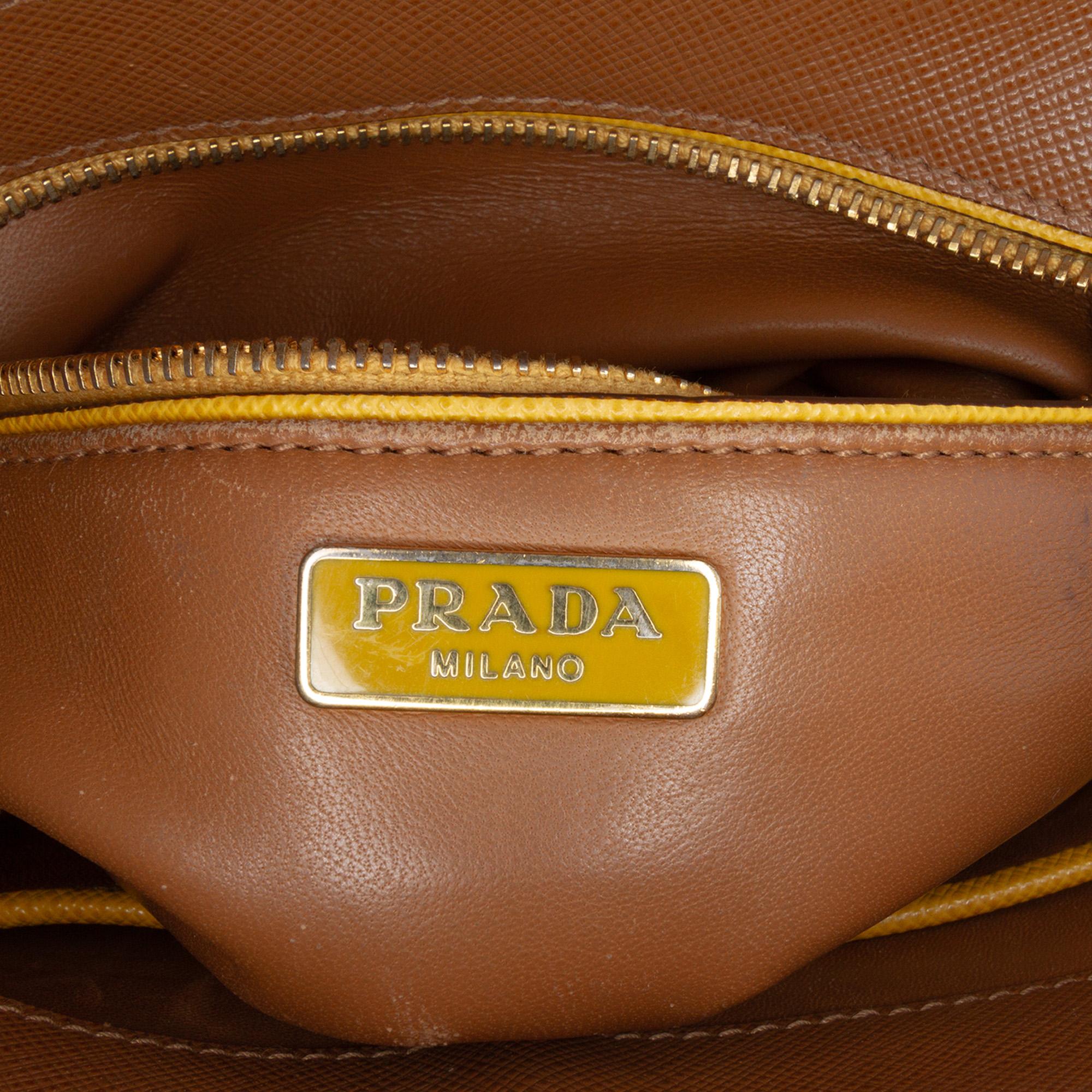 Prada Bicolor Saffiano Turnlock Crossbody