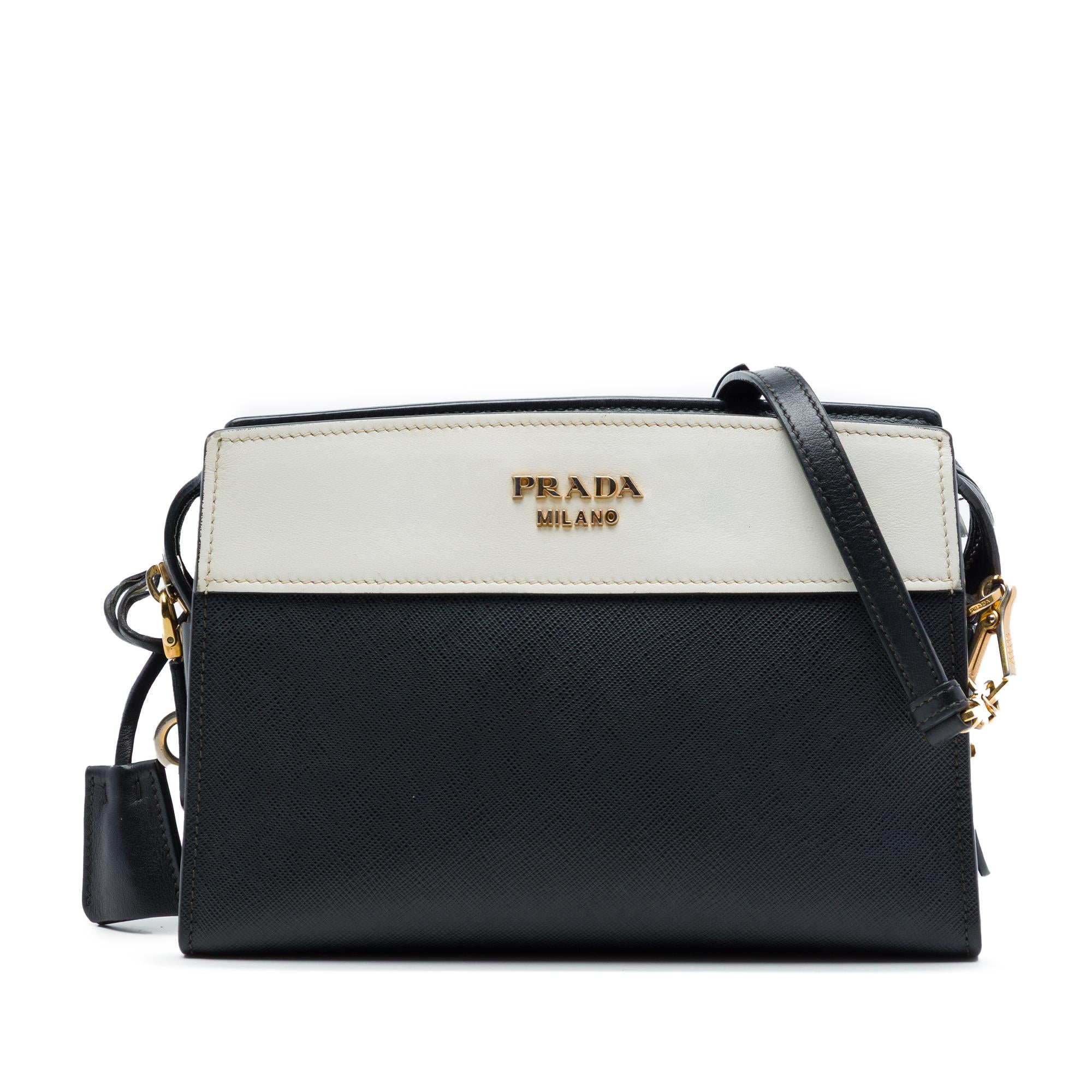 Prada Bicolor Saffiano and City Calf Esplanade Crossbody