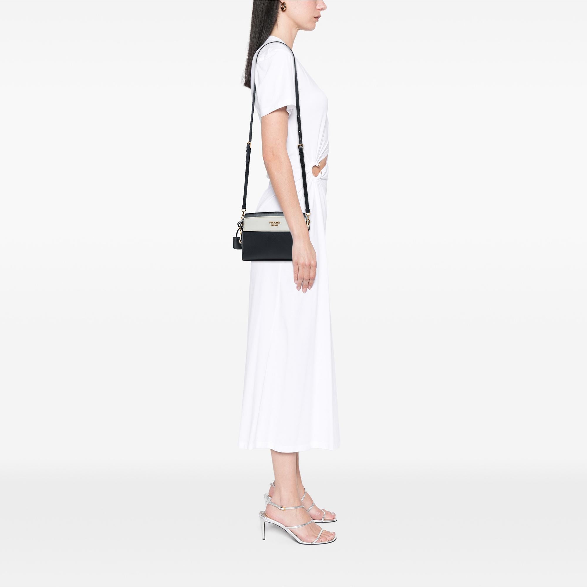 Prada Bicolor Saffiano and City Calf Esplanade Crossbody