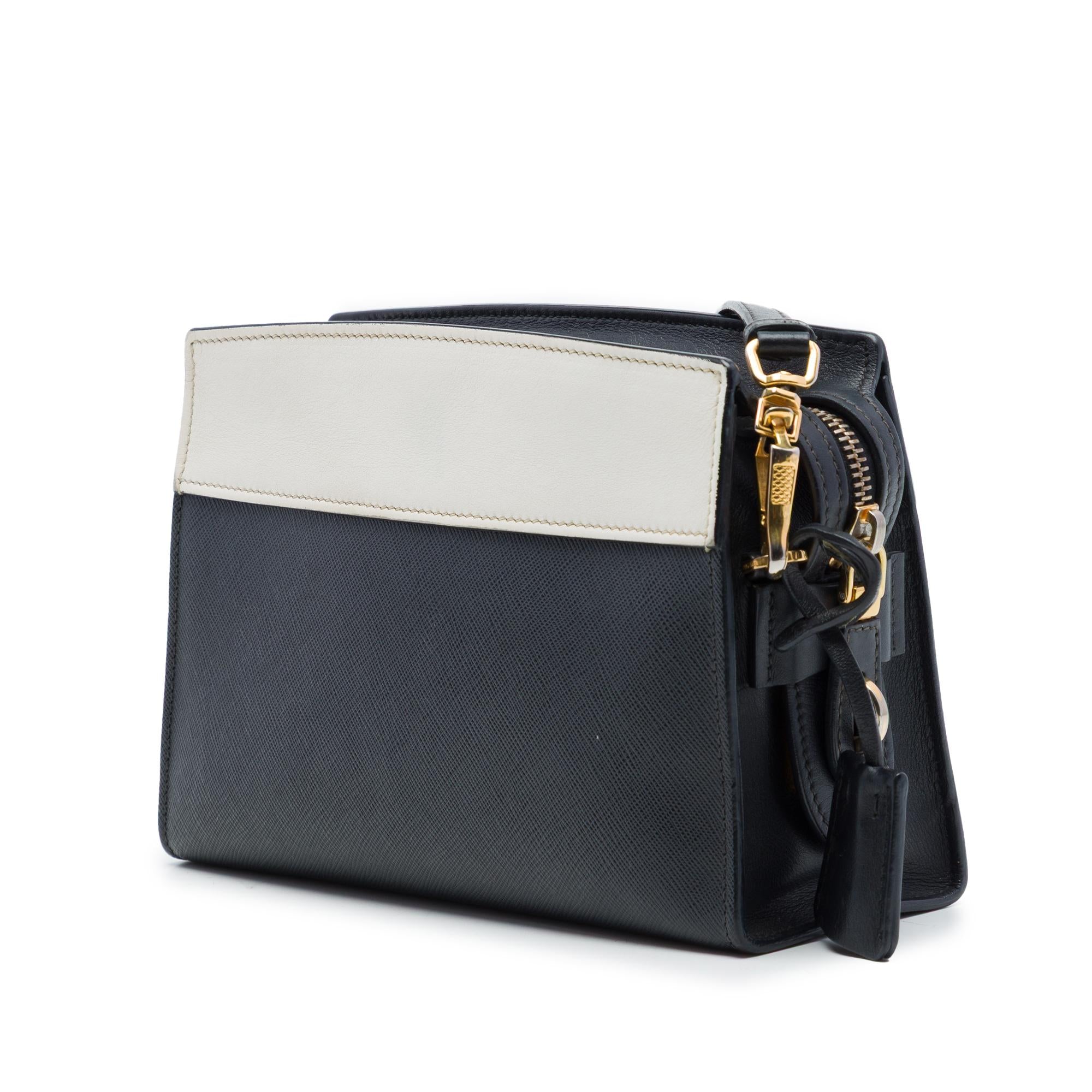 Prada Bicolor Saffiano and City Calf Esplanade Crossbody