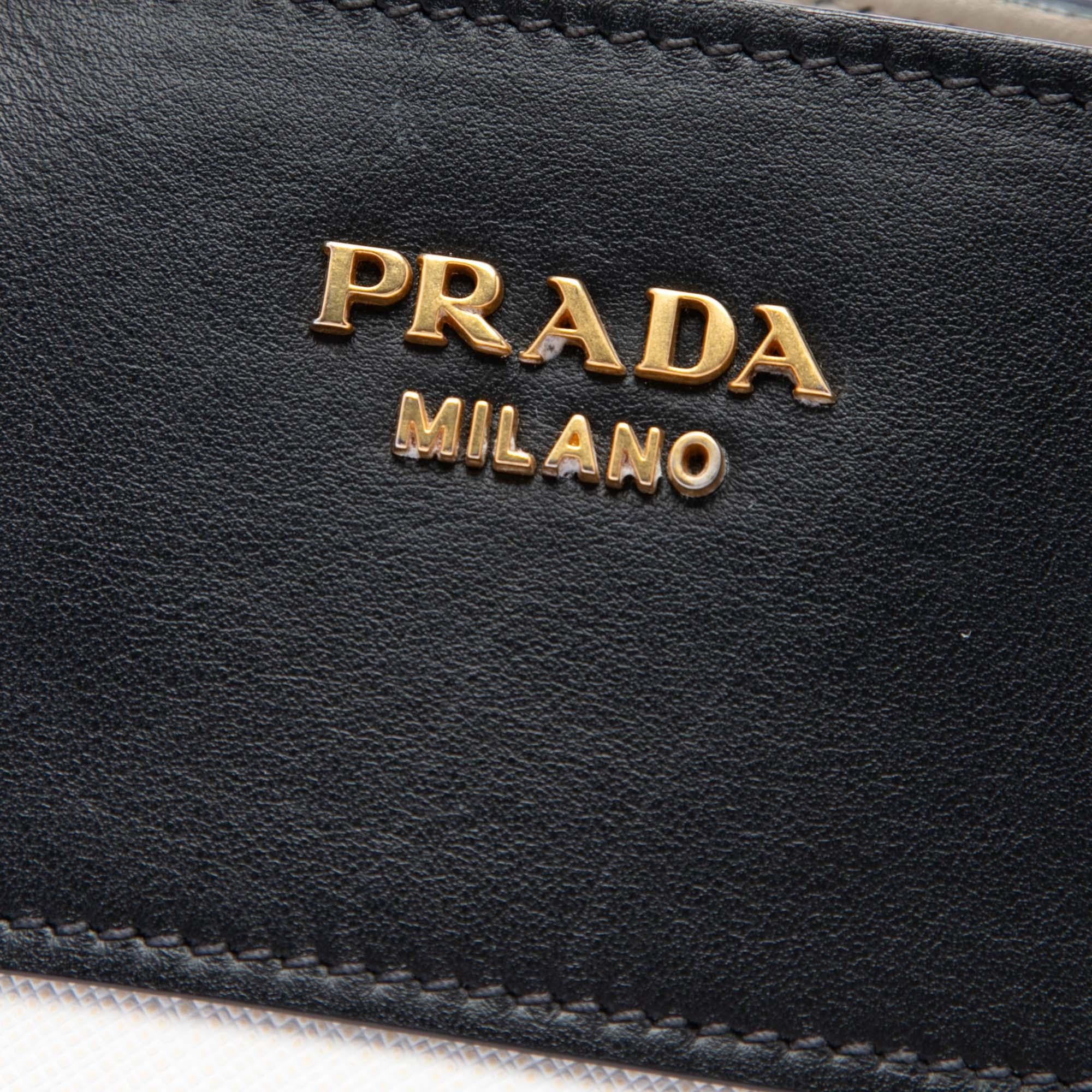 Prada Bicolor Saffiano and City Calf Esplanade Satchel