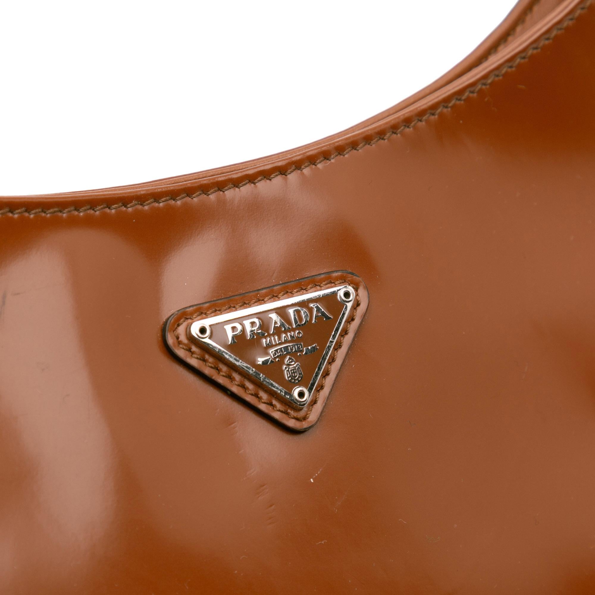 Prada Brushed Leather Cleo Shoulder Bag