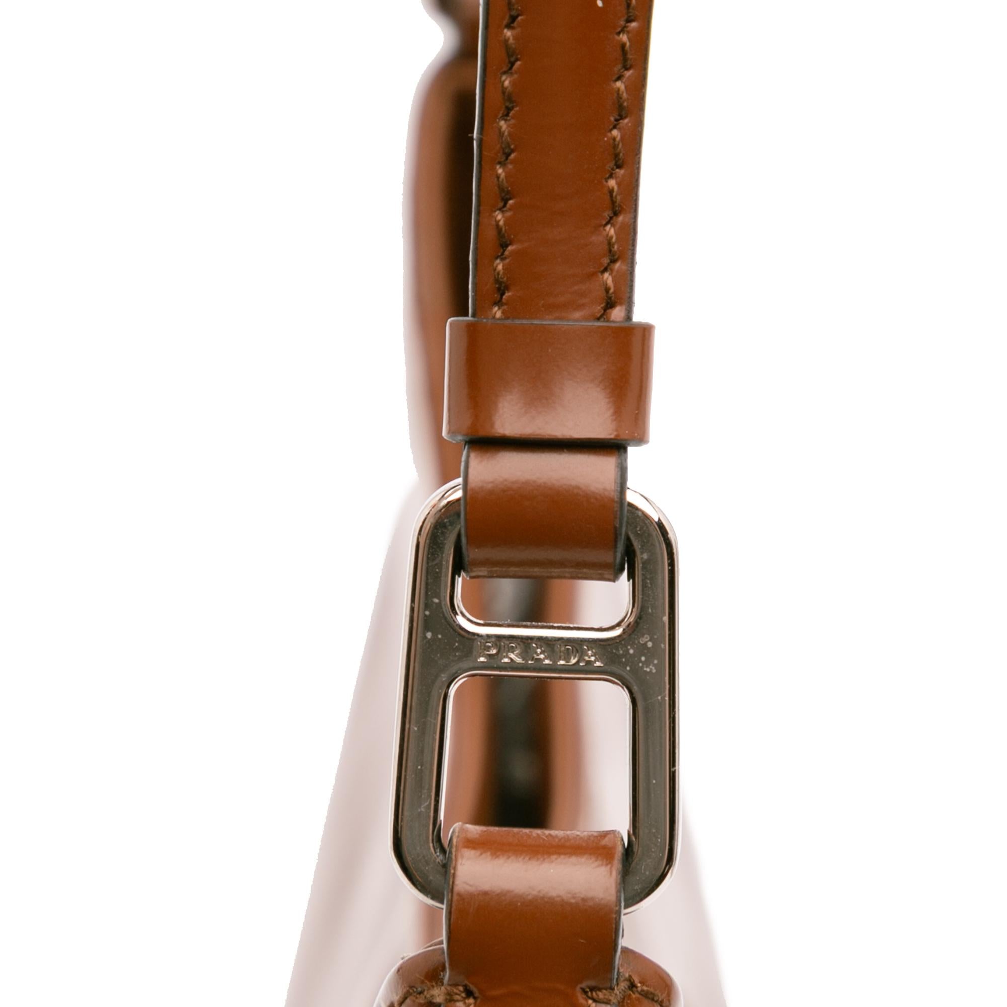 Prada Brushed Leather Cleo Shoulder Bag