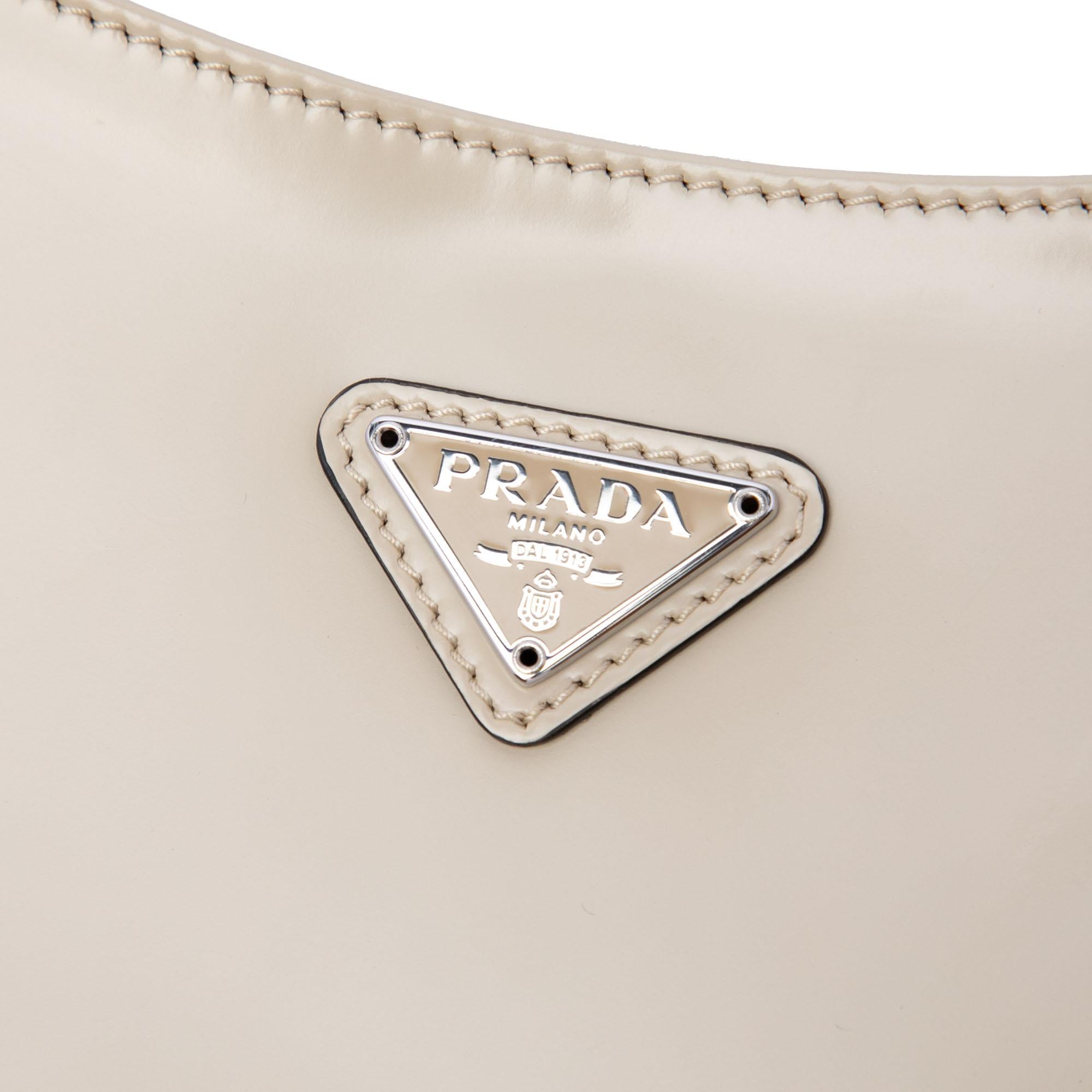 Prada Brushed Leather Cleo Shoulder Bag