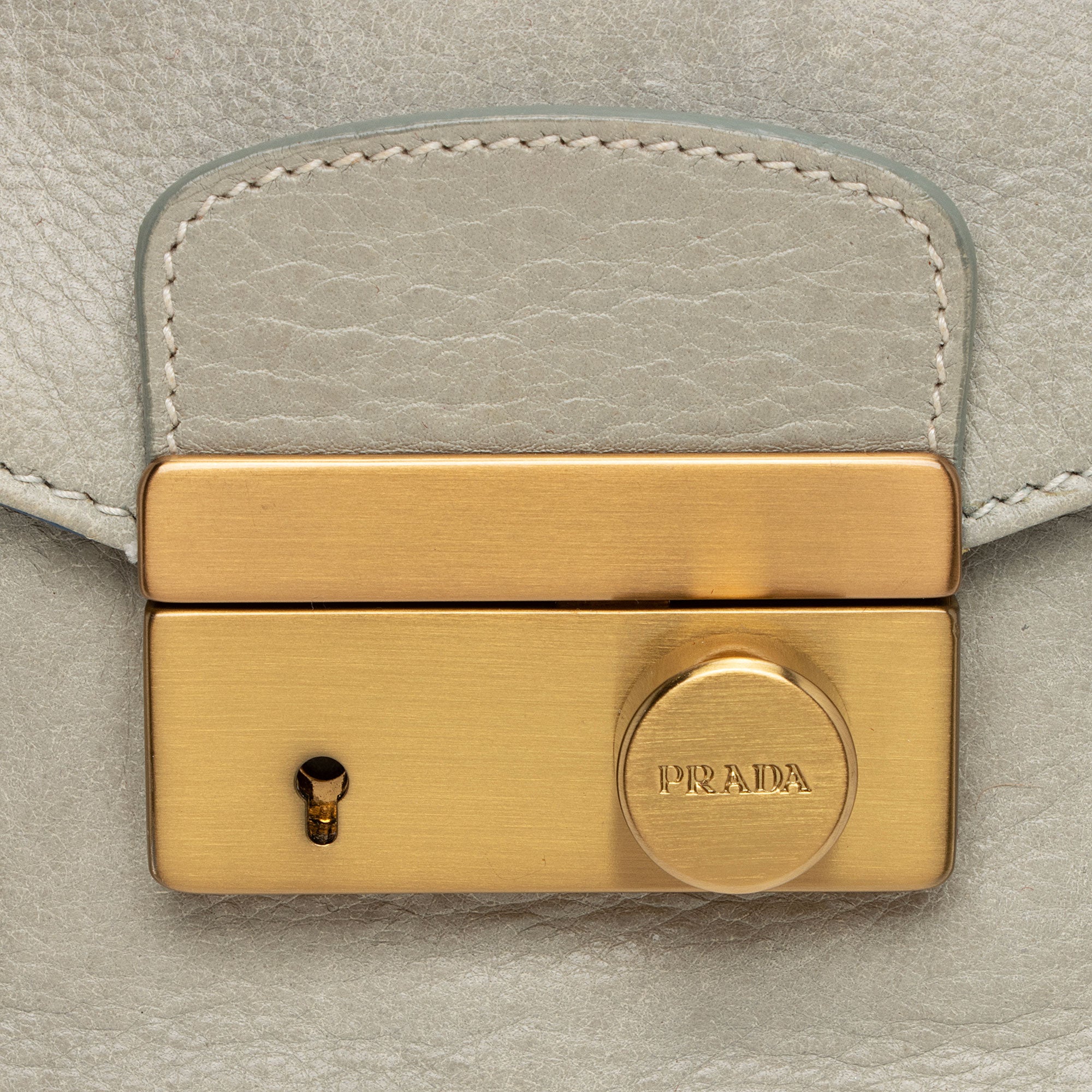 Prada Buffalo Sound Flap Padlock Shoulder Bag (SHF-9Xfle4)