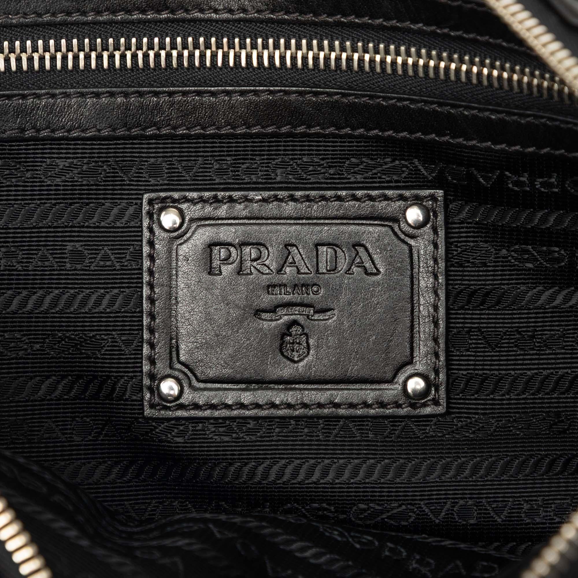 Prada Calfskin Diamond Pleated Clutch