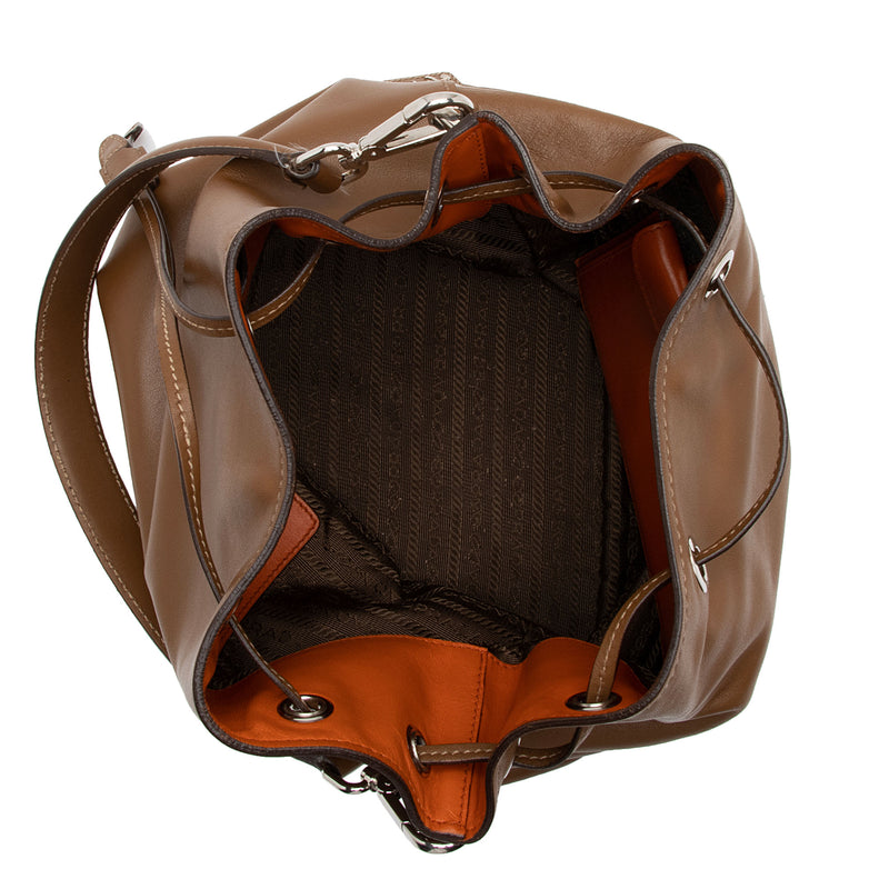 Prada Calfskin Drawstring Medium Bucket Bag (SHF-RUKaHy)