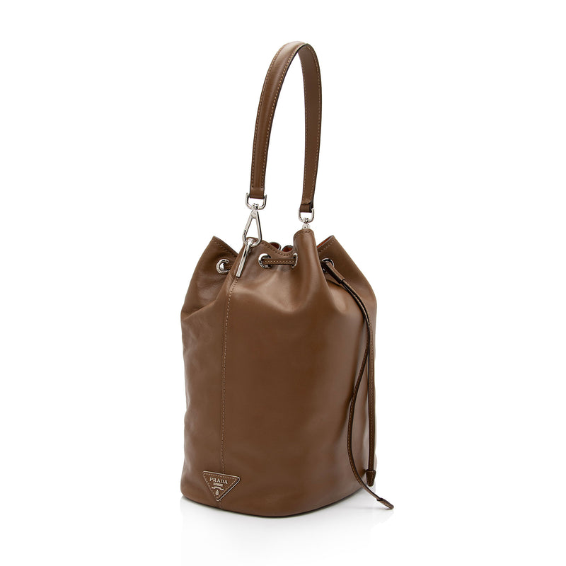 prada bucket bag brown