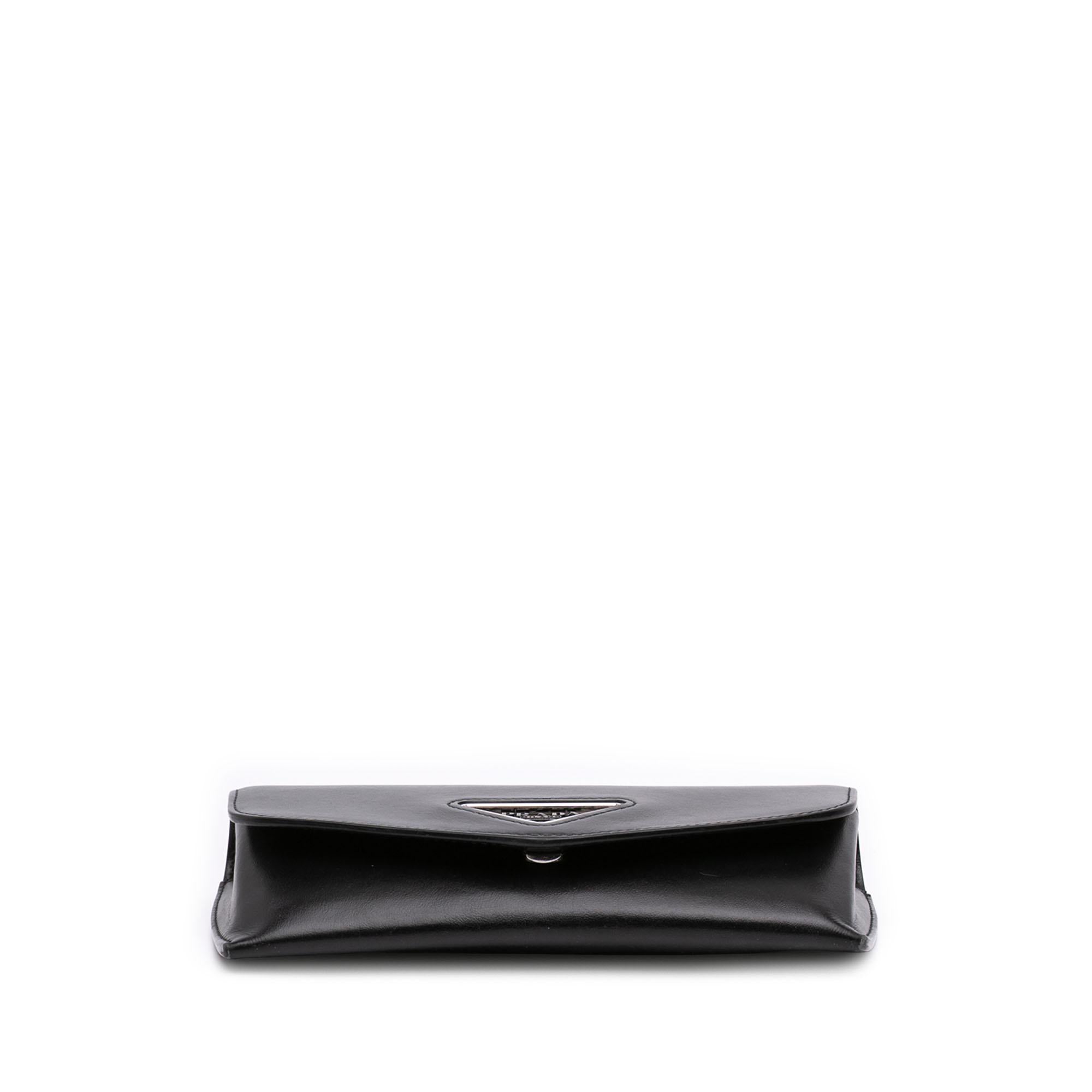 Prada Calfskin Envelope Clutch With Chain