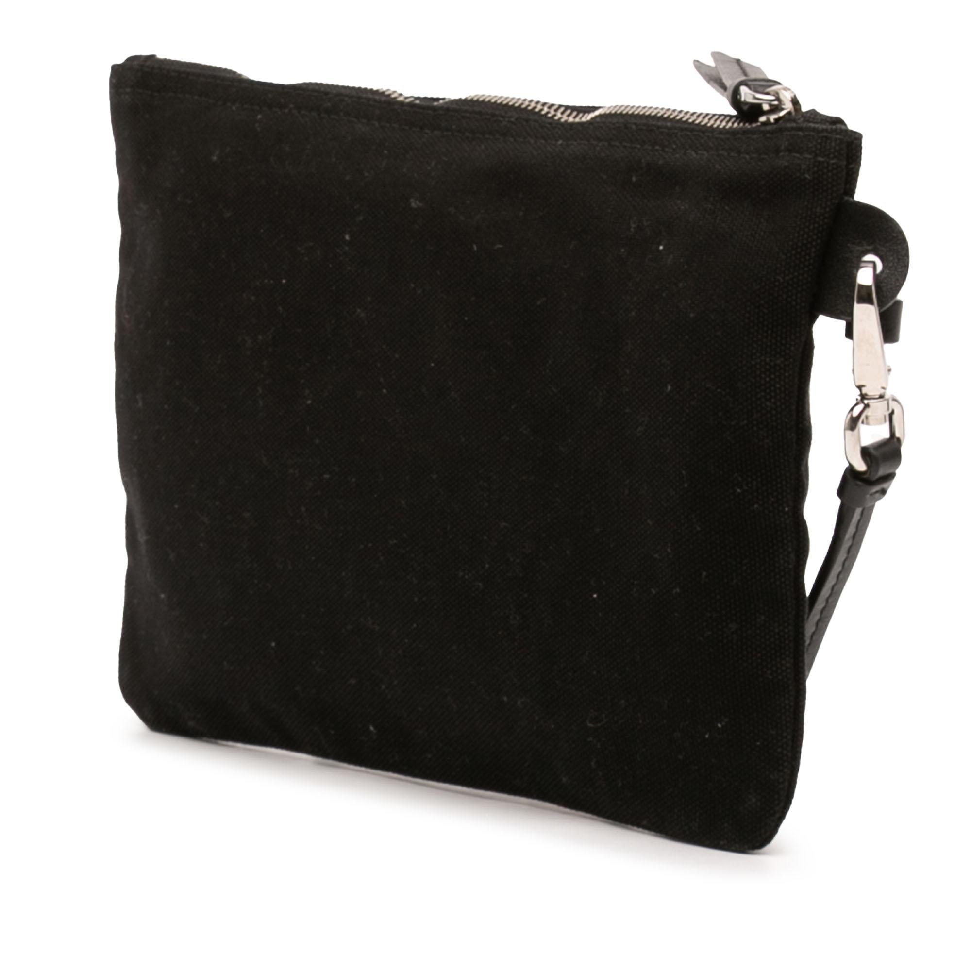 Prada Canapa Canvas Logo Wrislet Pouch