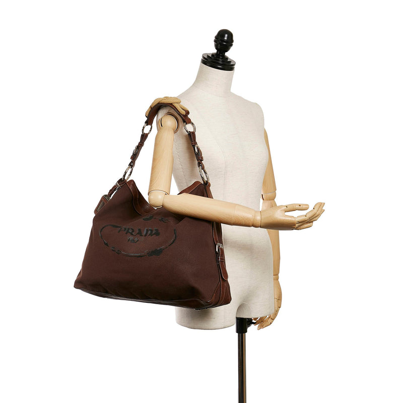 Prada Canapa Logo Nylon Shoulder Bag (SHG-30445)