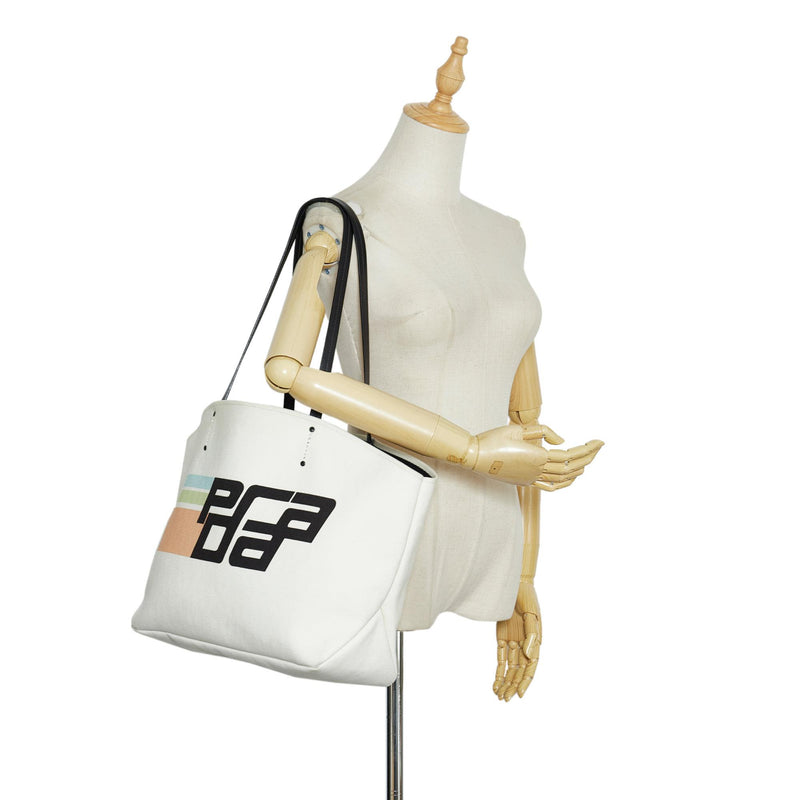 Prada Canapa Racing Logo Shopping Tote SHG D1sLeK LuxeDH