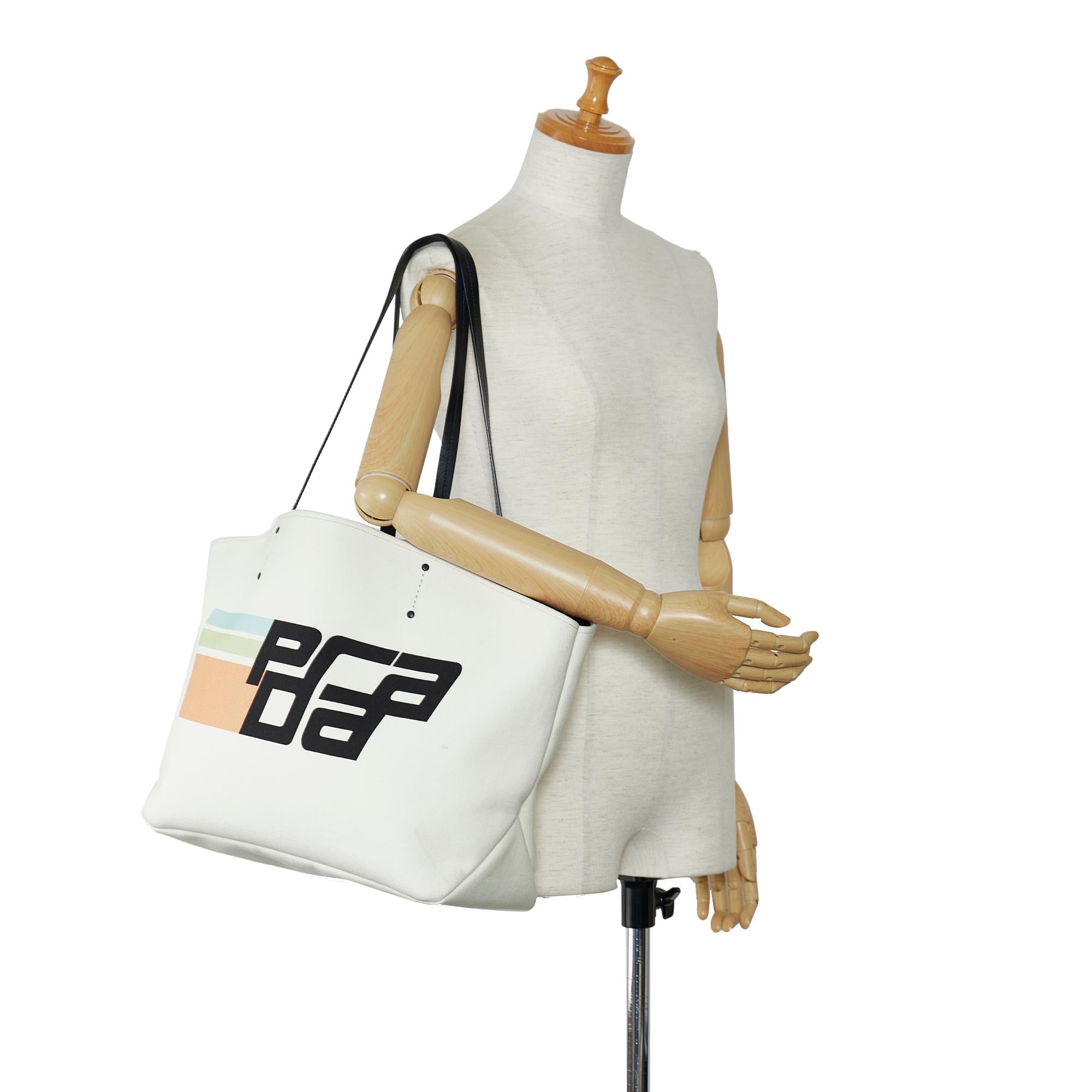 Prada Canapa Racing Logo Shopping Tote (SHG-fIzOpY)